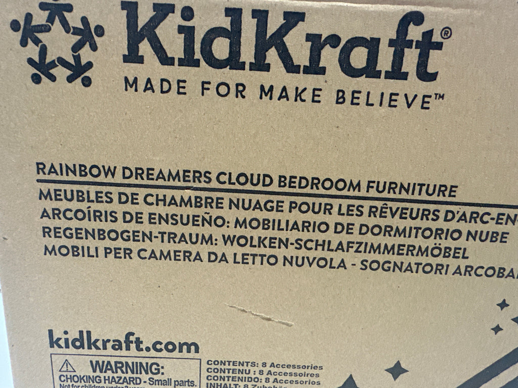 KidKraft Rainbow Dreamers Cloud Bedroom Furniture Dollhouse Set 20180