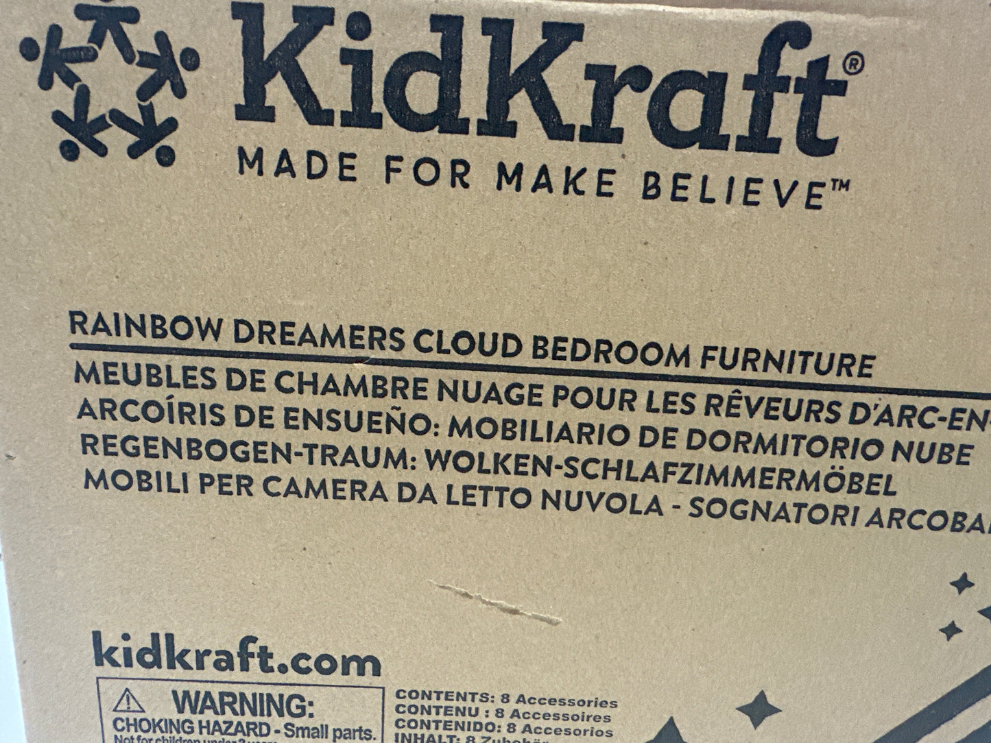 KidKraft Rainbow Dreamers Cloud Bedroom Furniture Dollhouse Set 20180
