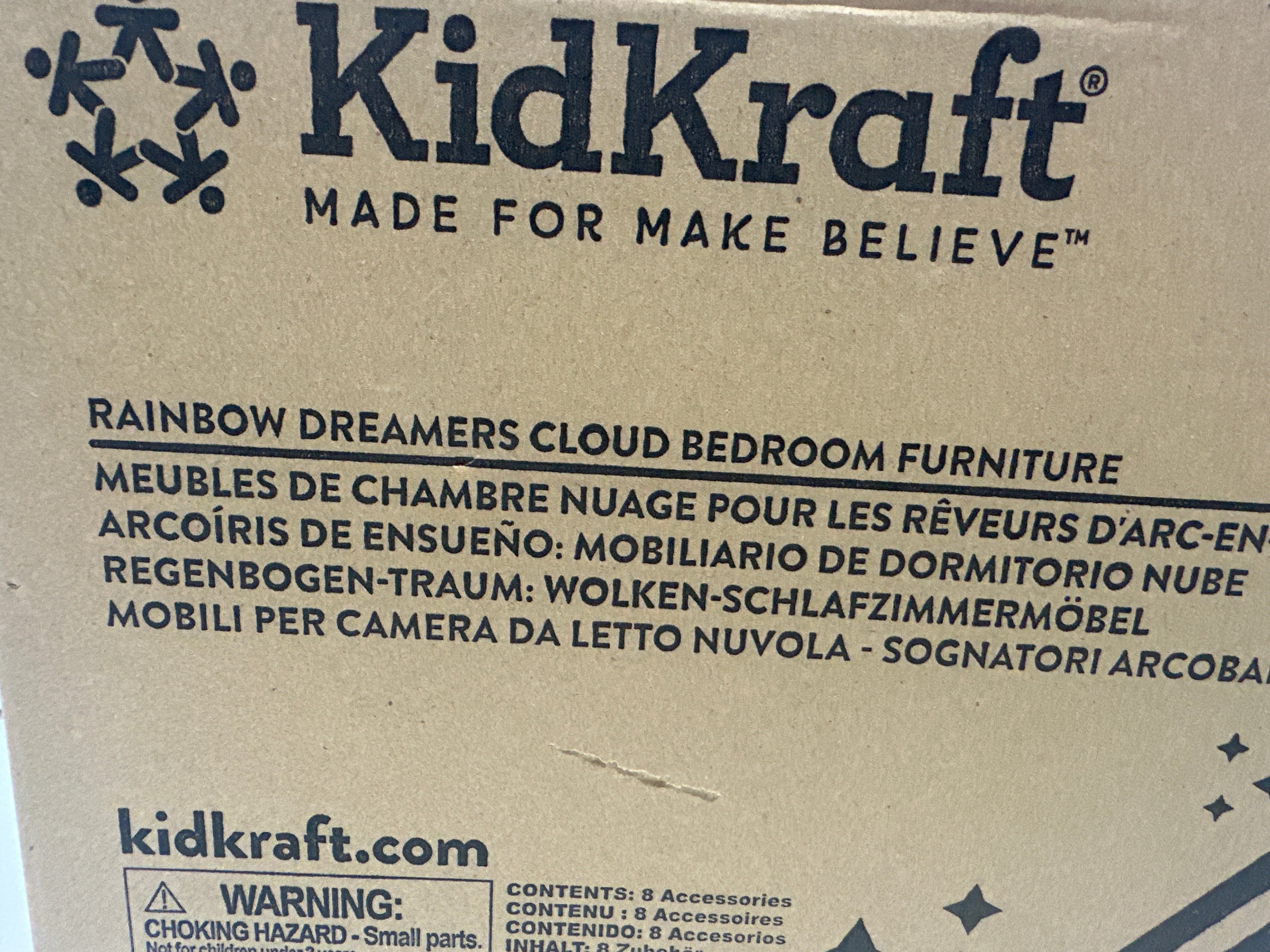 KidKraft Rainbow Dreamers Cloud Bedroom Furniture Dollhouse Set 20180