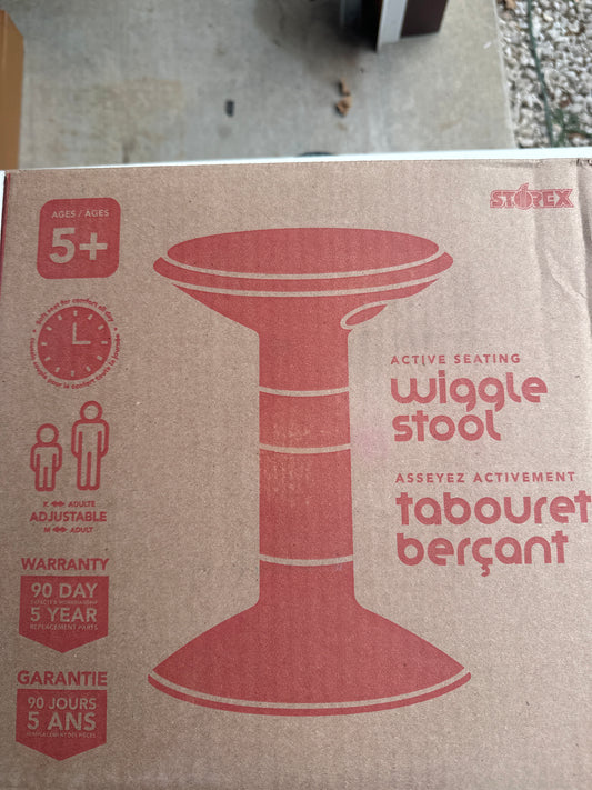 Storex Wiggle Stool – Active Flexible Seating for Classroom and Home Study, Adjustable 12-18 Inch Height