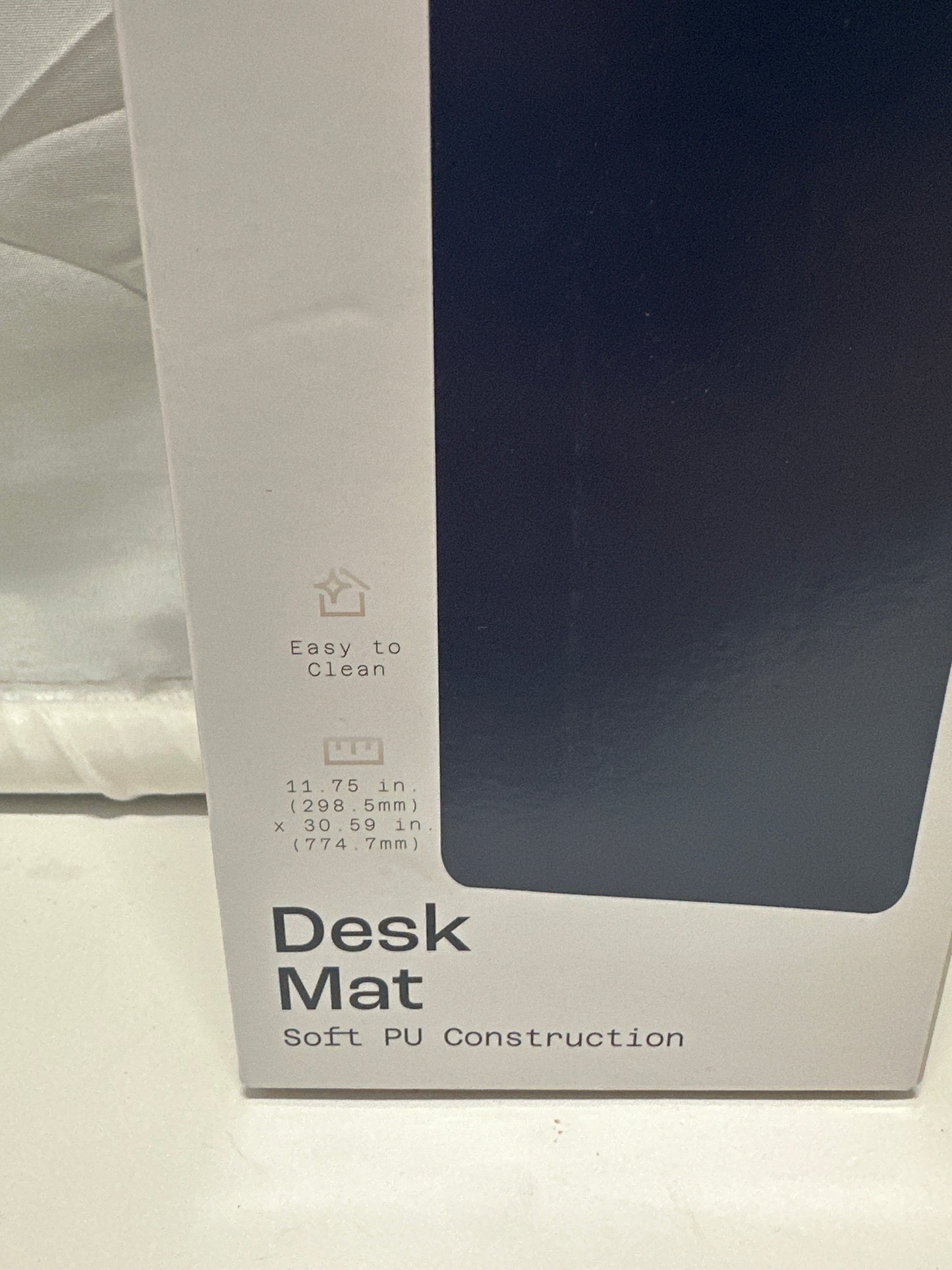 North Large Desk Mat Navy Blue Soft PU 11.75 x 30.59 In