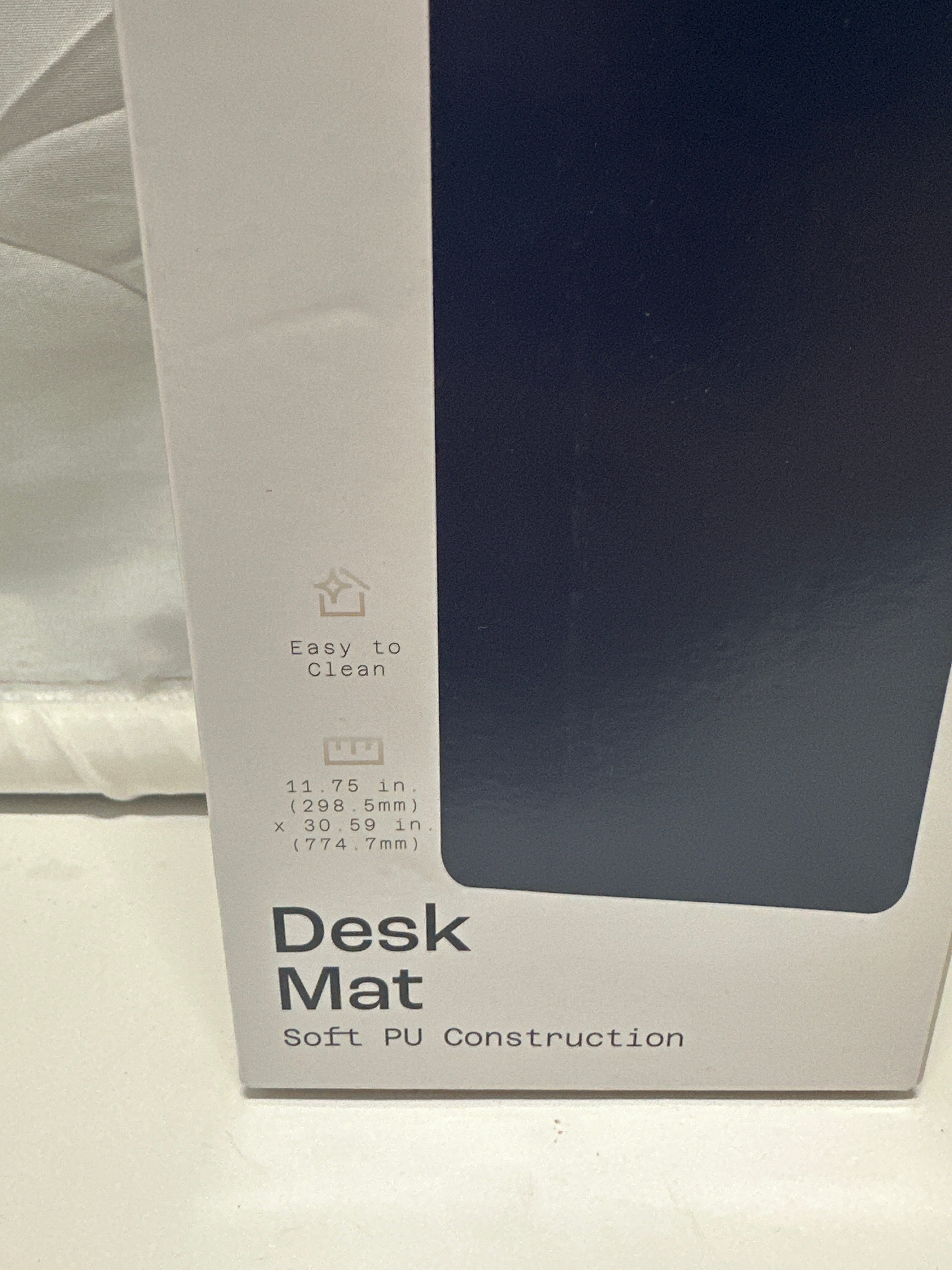 North Large Desk Mat Navy Blue Soft PU 11.75 x 30.59 In