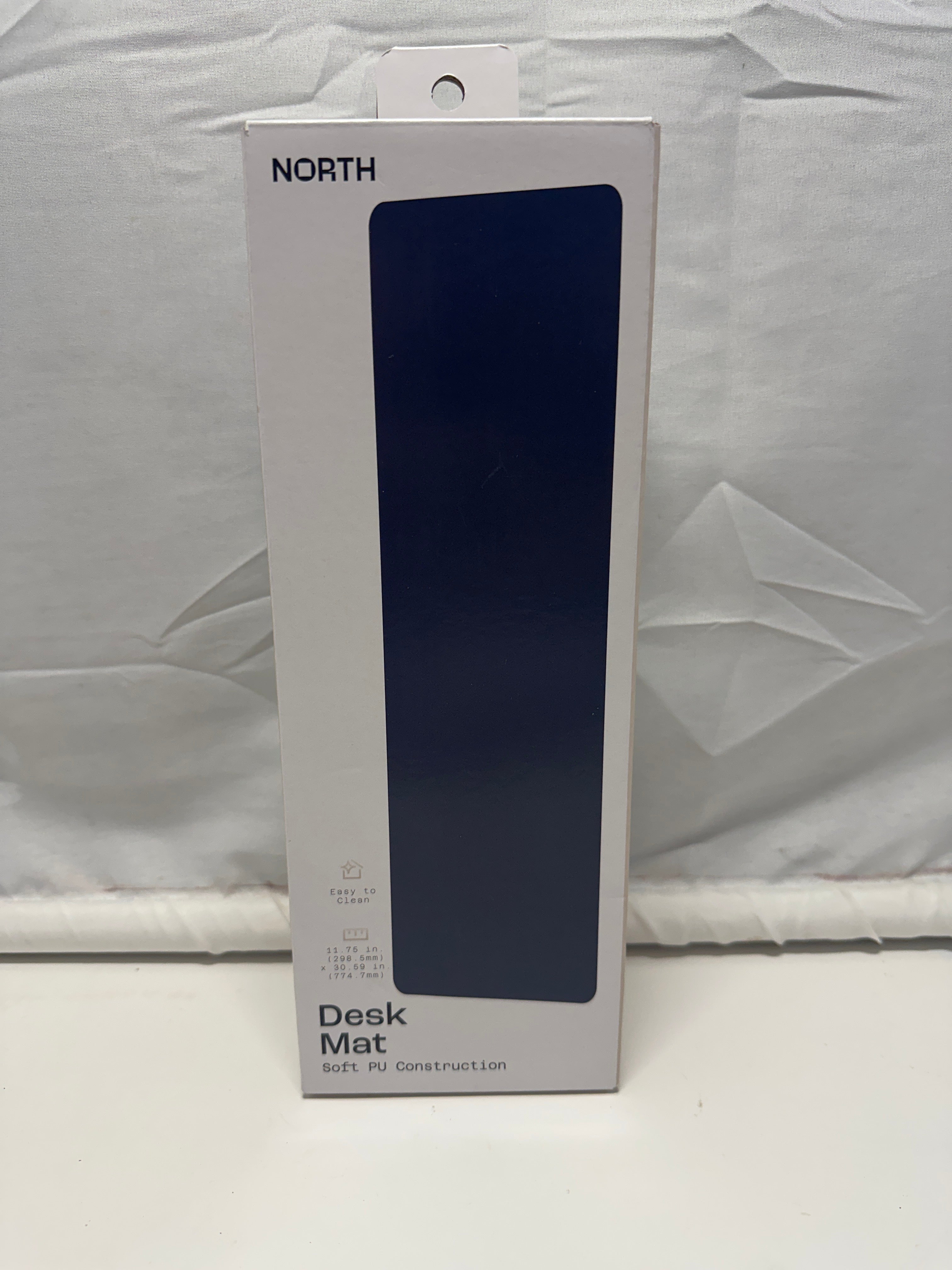 North Large Desk Mat Navy Blue Soft PU 11.75 x 30.59 In