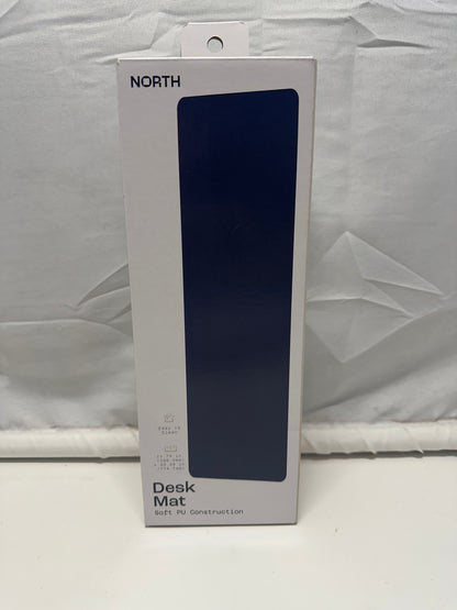 North Large Desk Mat Navy Blue Soft PU 11.75 x 30.59 In