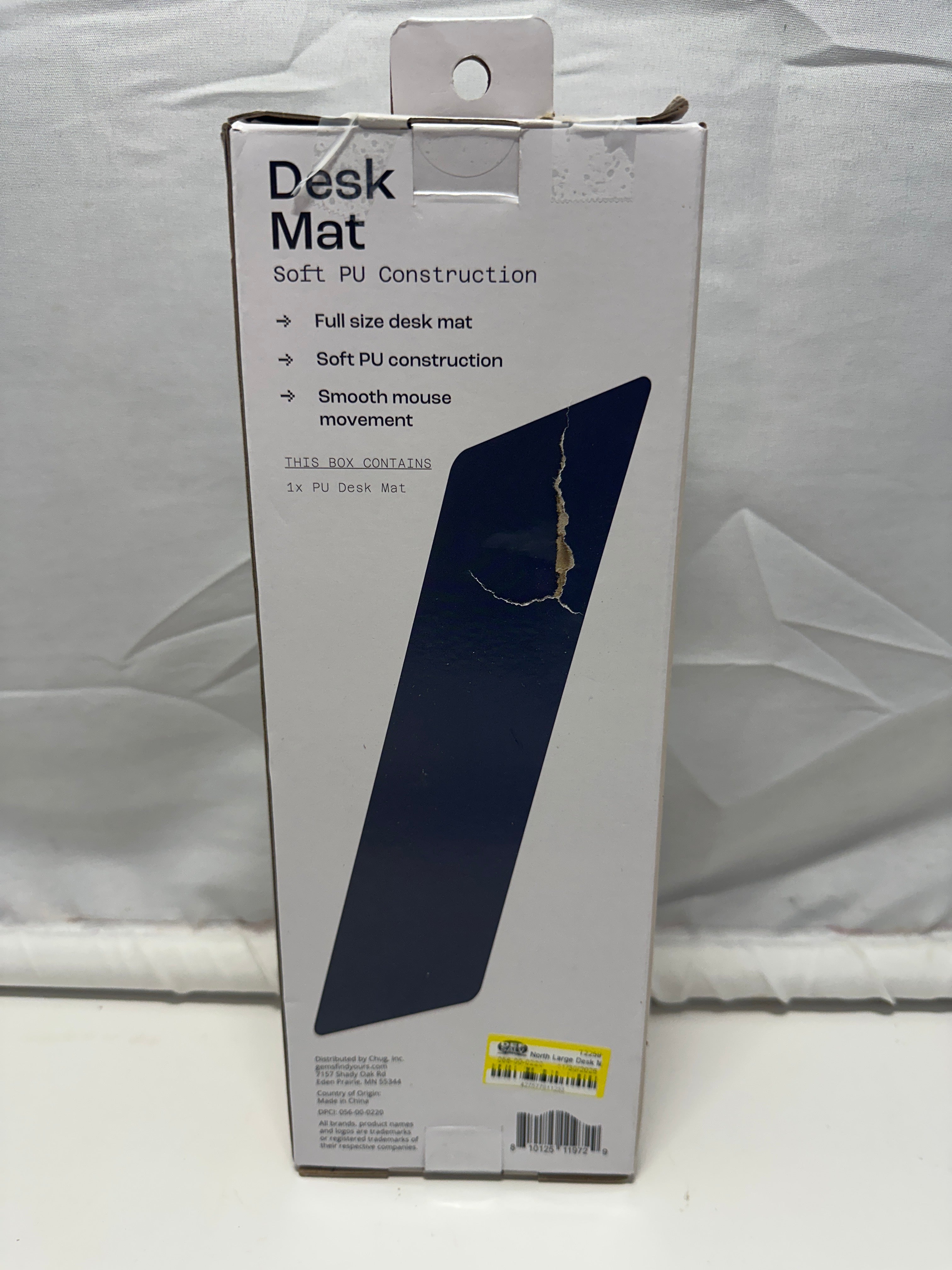 North Large Desk Mat Navy Blue Soft PU 11.75 x 30.59 In