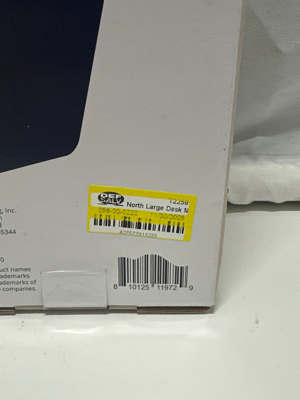 North Large Desk Mat Navy Blue Soft PU 11.75 x 30.59 In