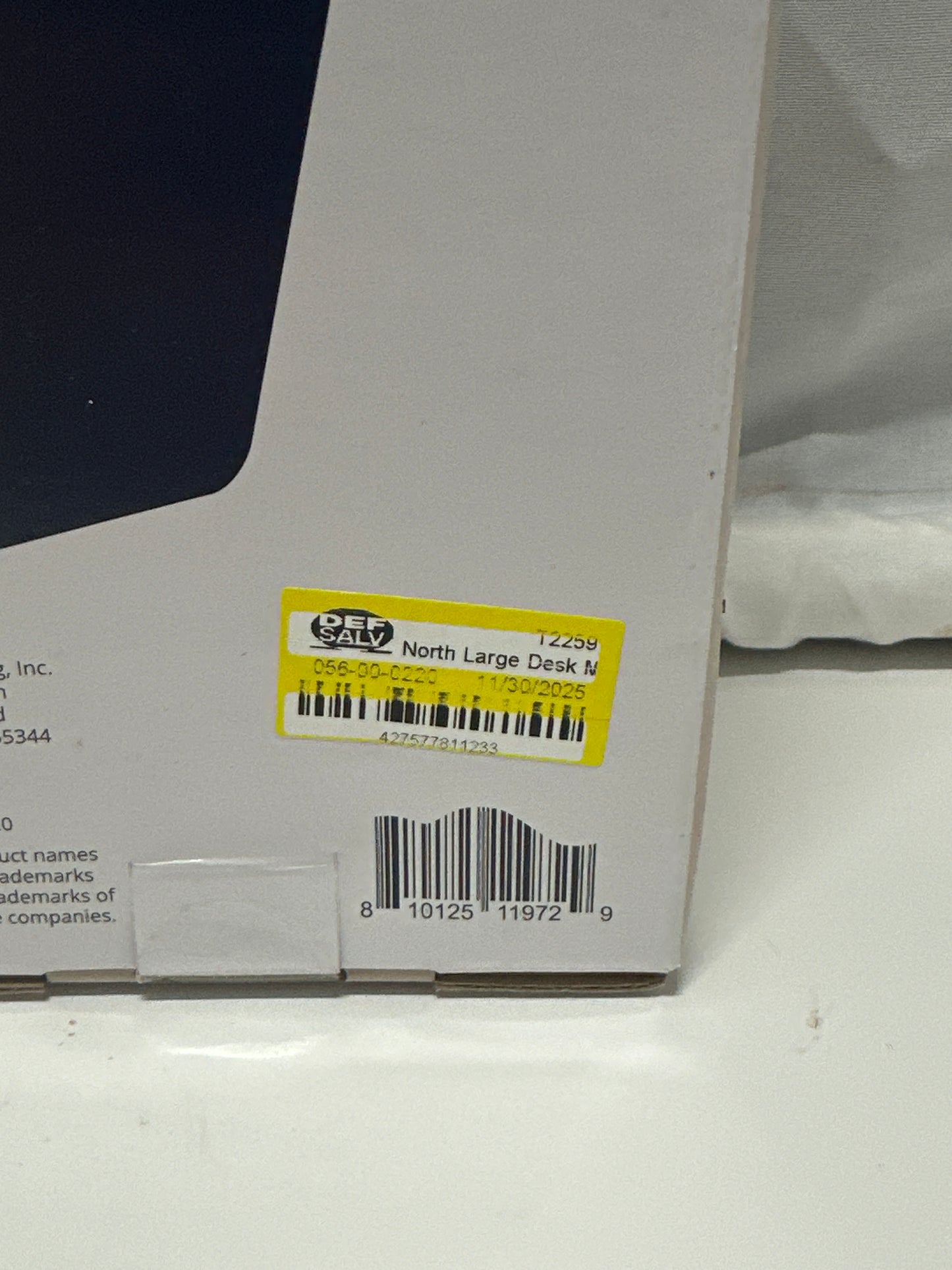 North Large Desk Mat Navy Blue Soft PU 11.75 x 30.59 In