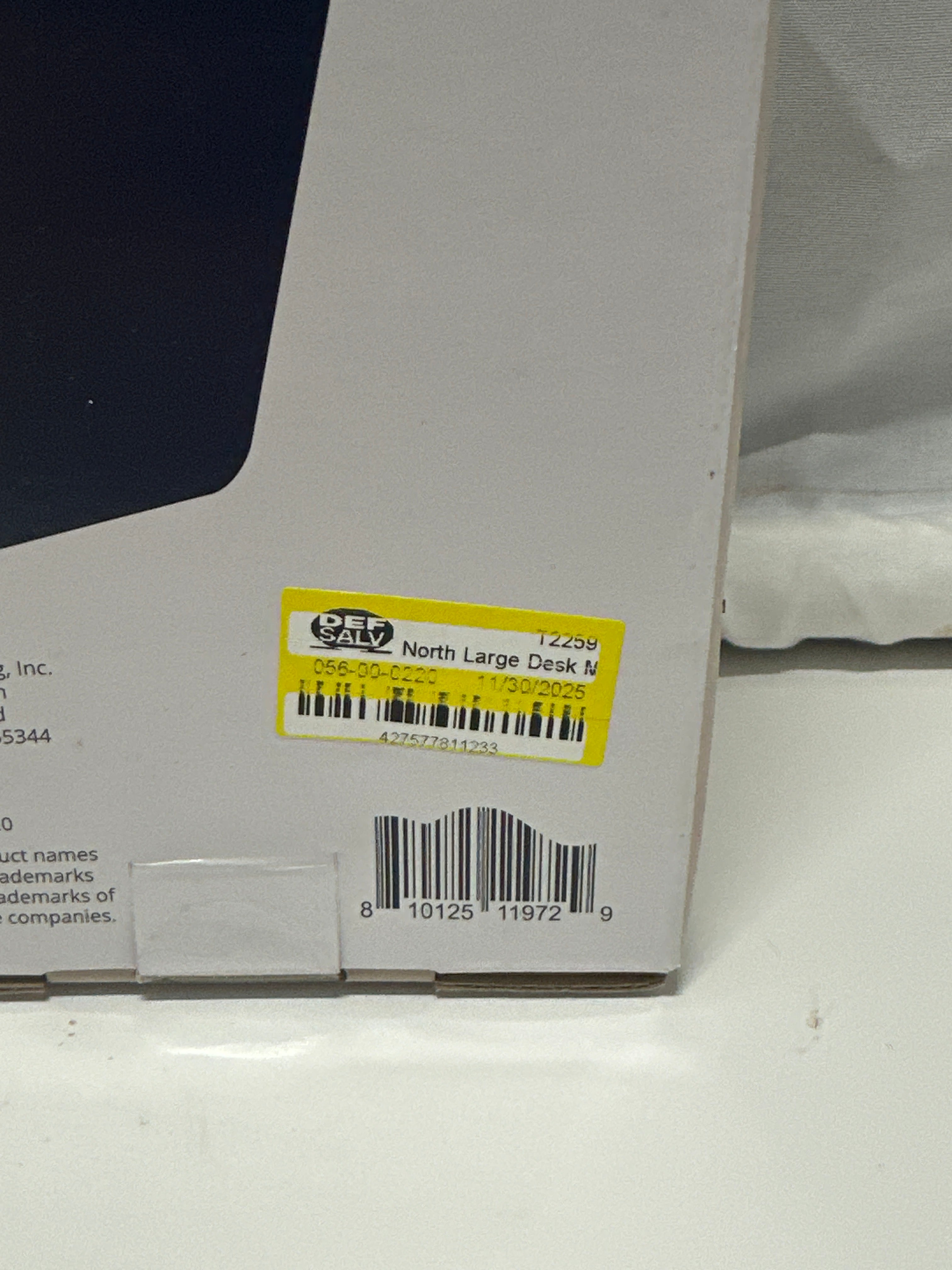 North Large Desk Mat Navy Blue Soft PU 11.75 x 30.59 In