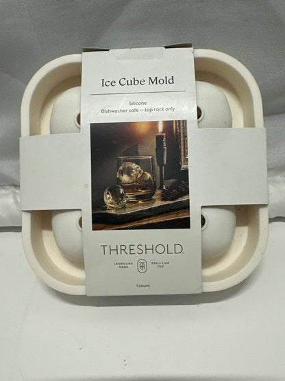 Threshold Skull Silicone Ice Cube Mold 4-Cavity White Whiskey Cocktail Tray