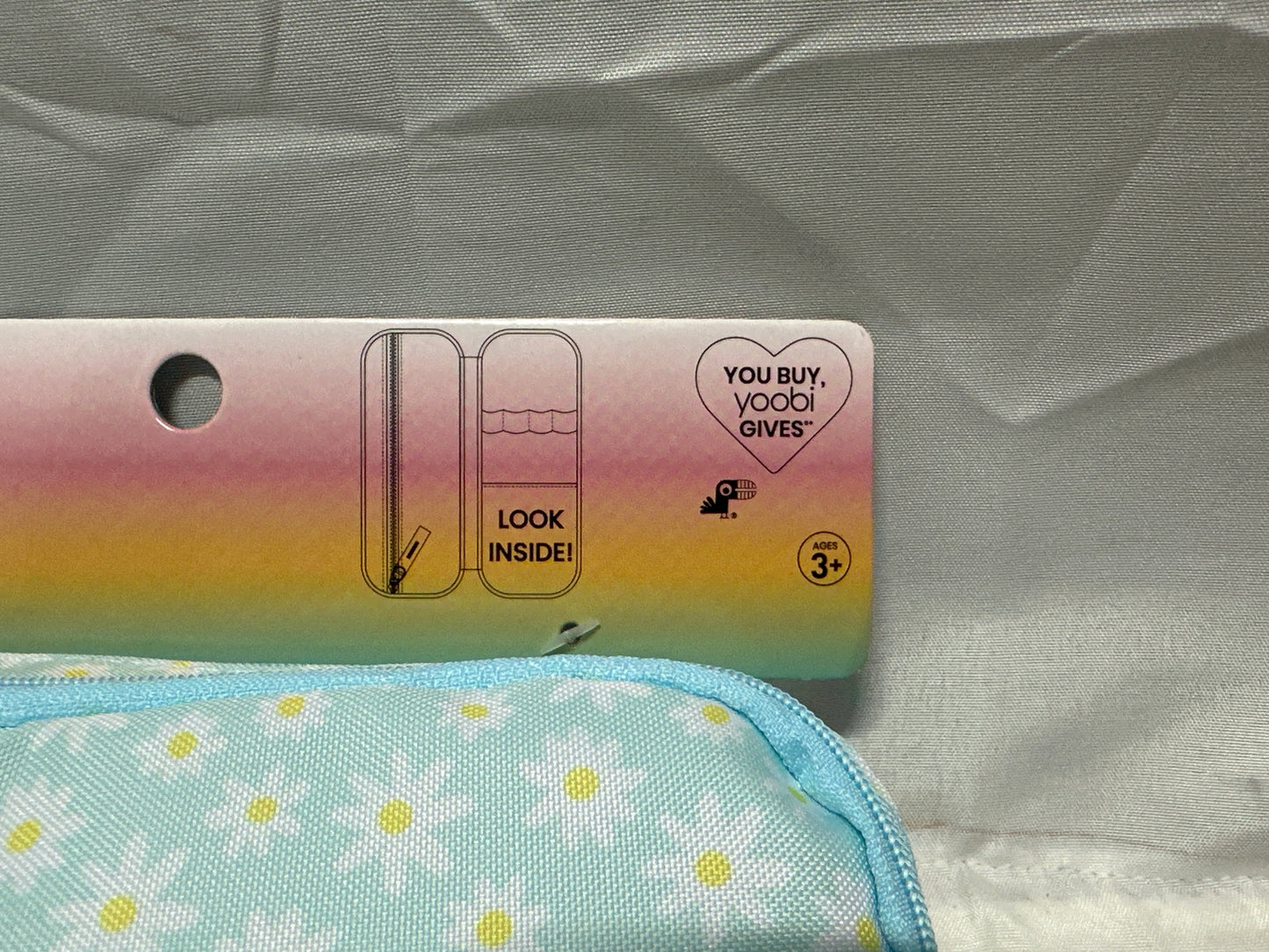 Yoobi Blue Daisy Pencil Case Zippered School Supply Pouch