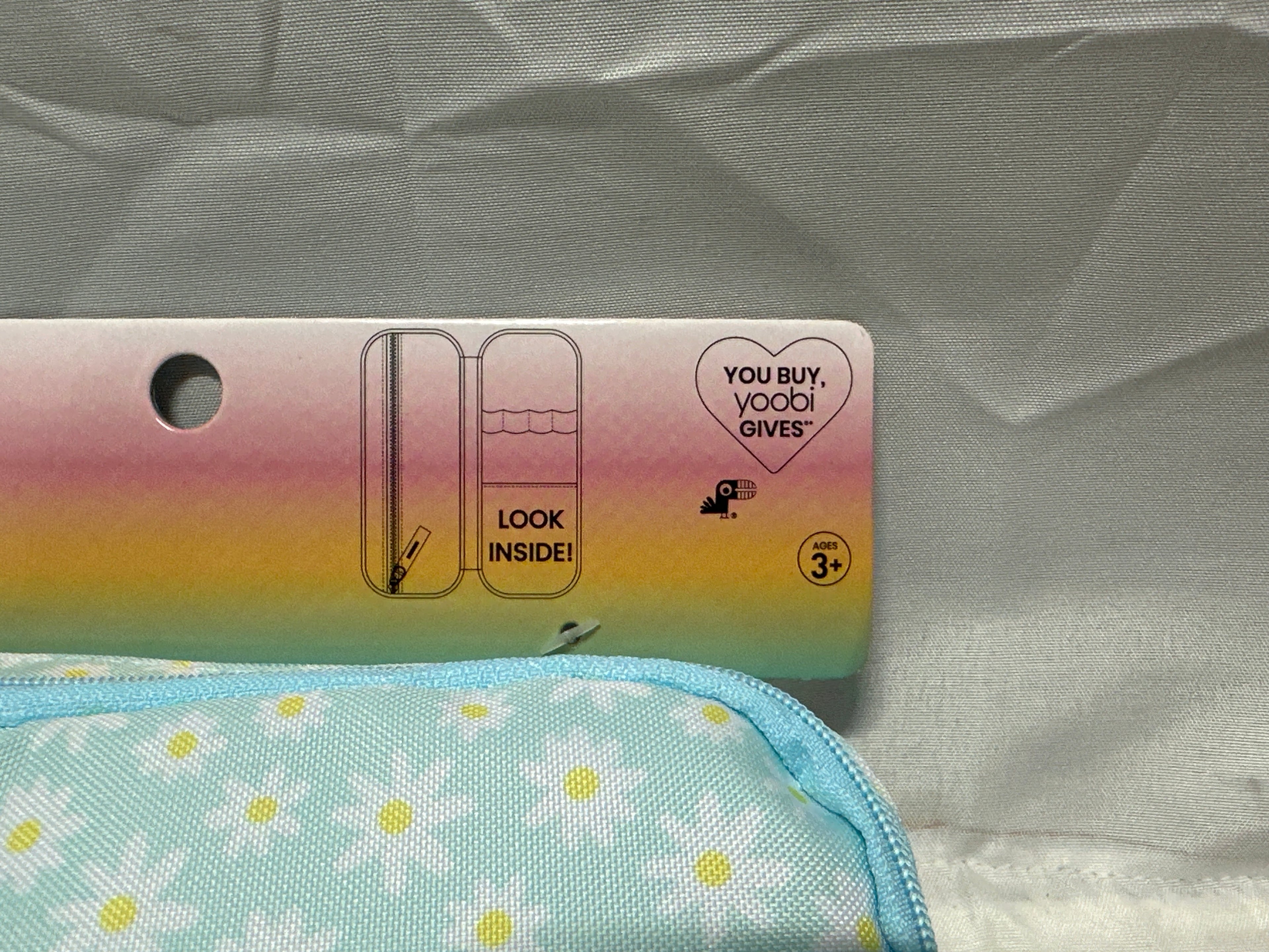 Yoobi Blue Daisy Pencil Case Zippered School Supply Pouch