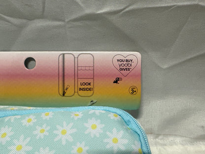 Yoobi Blue Daisy Pencil Case Zippered School Supply Pouch