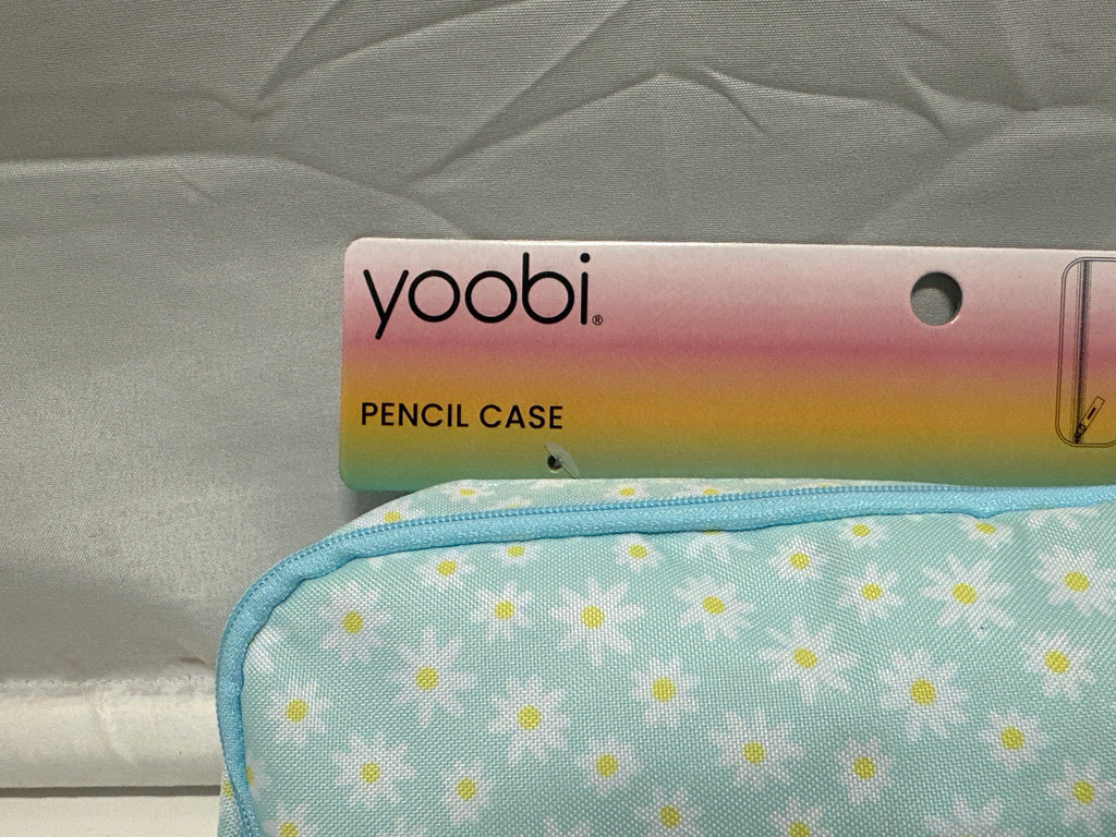 Yoobi Blue Daisy Pencil Case Zippered School Supply Pouch