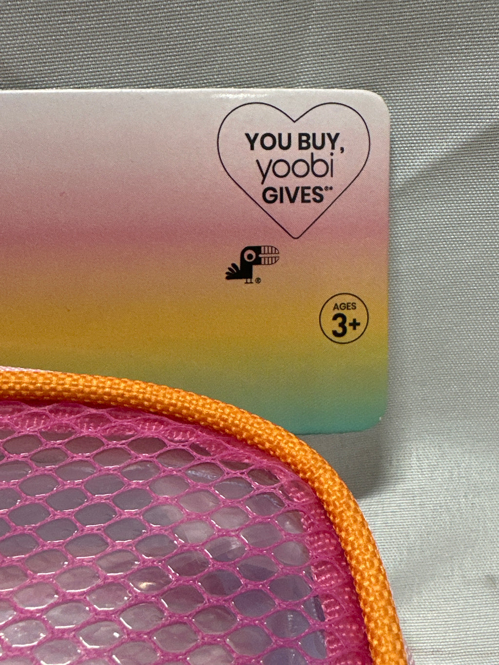 Yoobi Pink Mesh Window Pencil Pouch Zip Case
