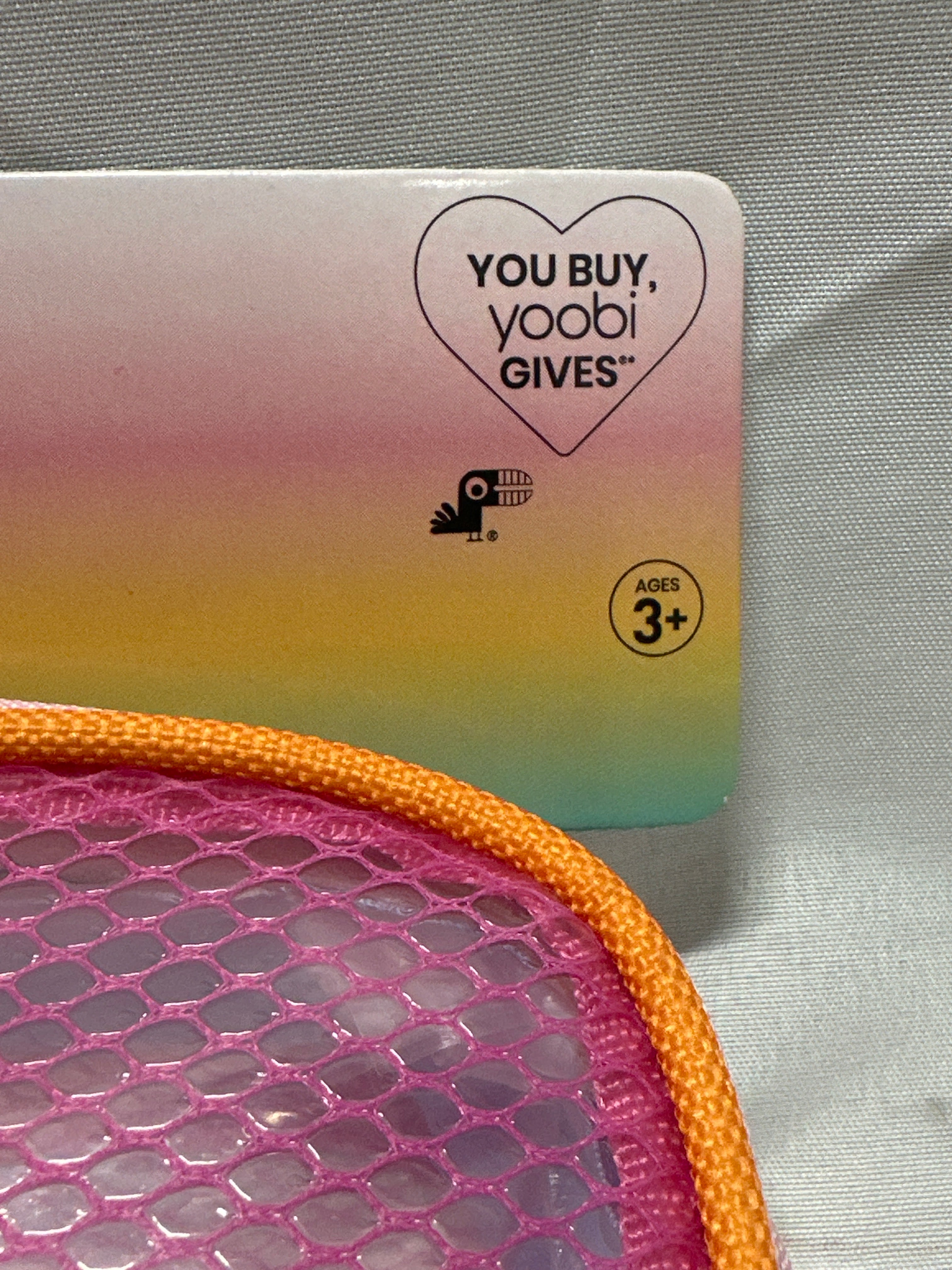 Yoobi Pink Mesh Window Pencil Pouch Zip Case