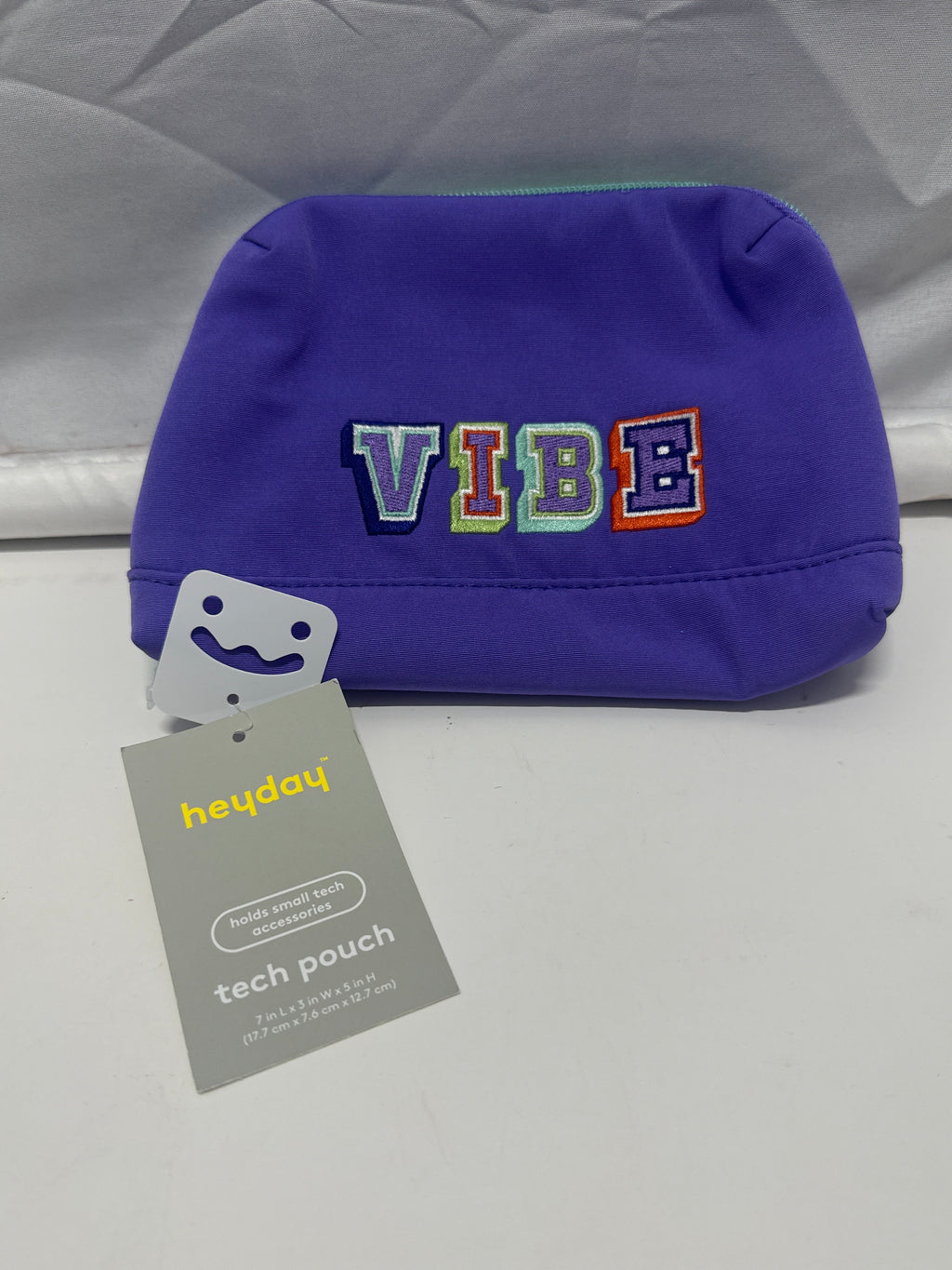 heyday VIBE Purple Tech Pouch Organizer Zip Case