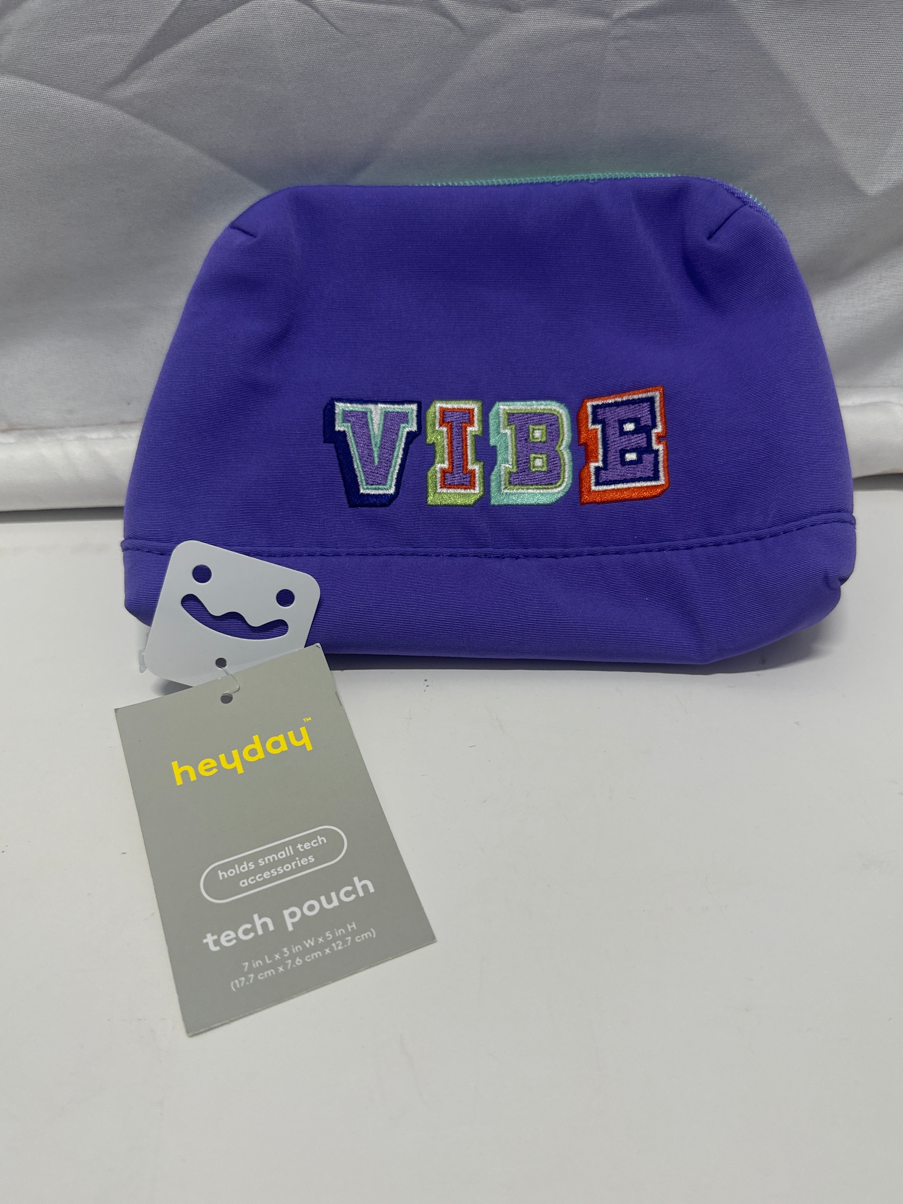 heyday VIBE Purple Tech Pouch Organizer Zip Case