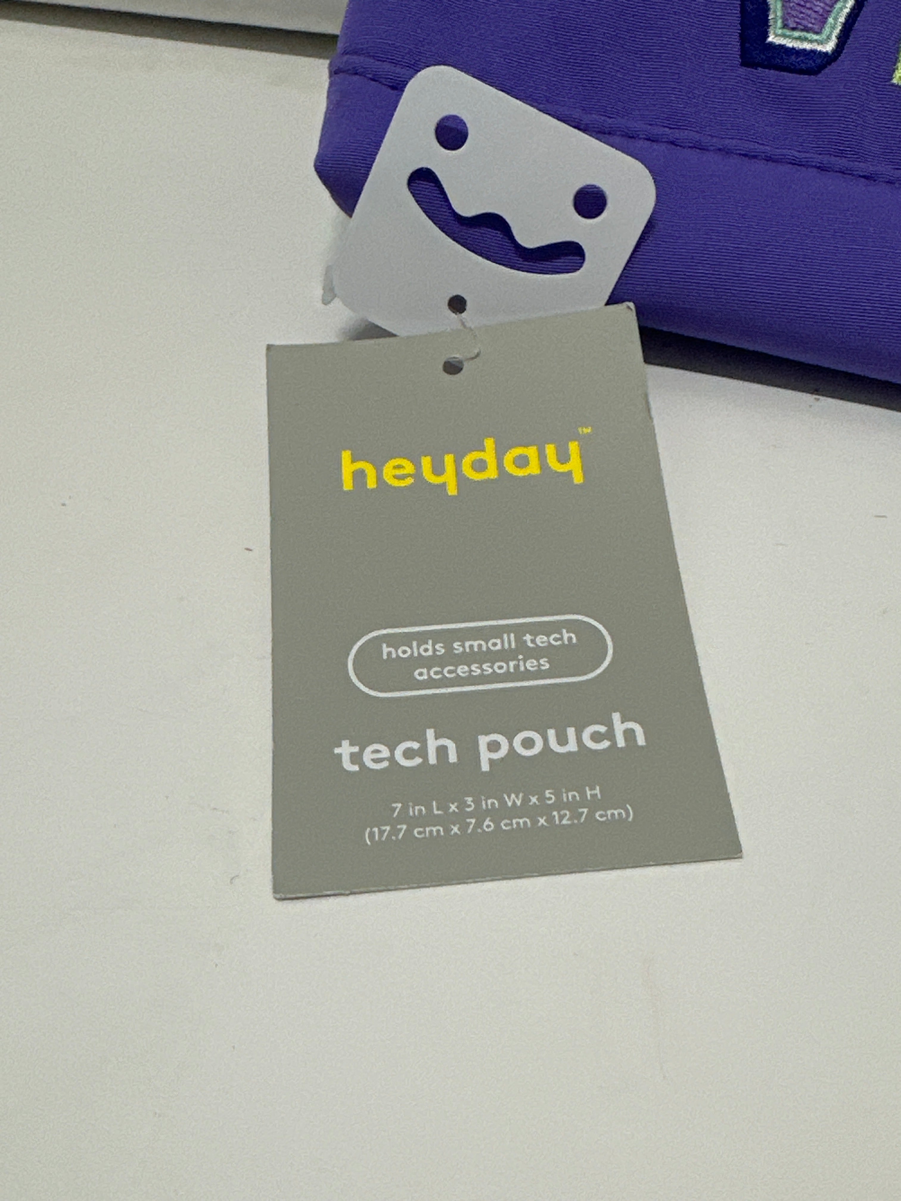 heyday VIBE Purple Tech Pouch Organizer Zip Case