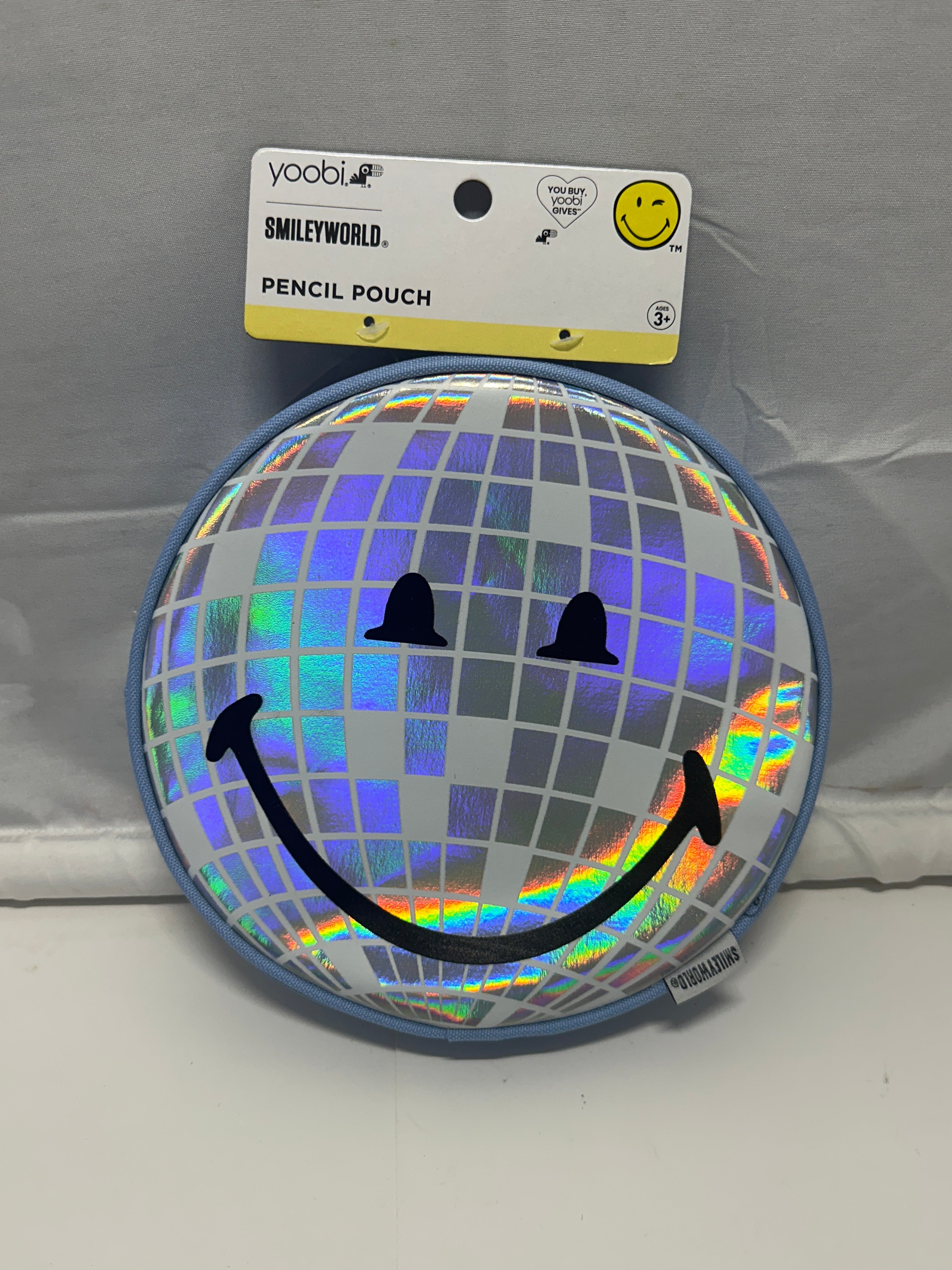 Yoobi SmileyWorld Disco Ball Round Pencil Pouch Holographic