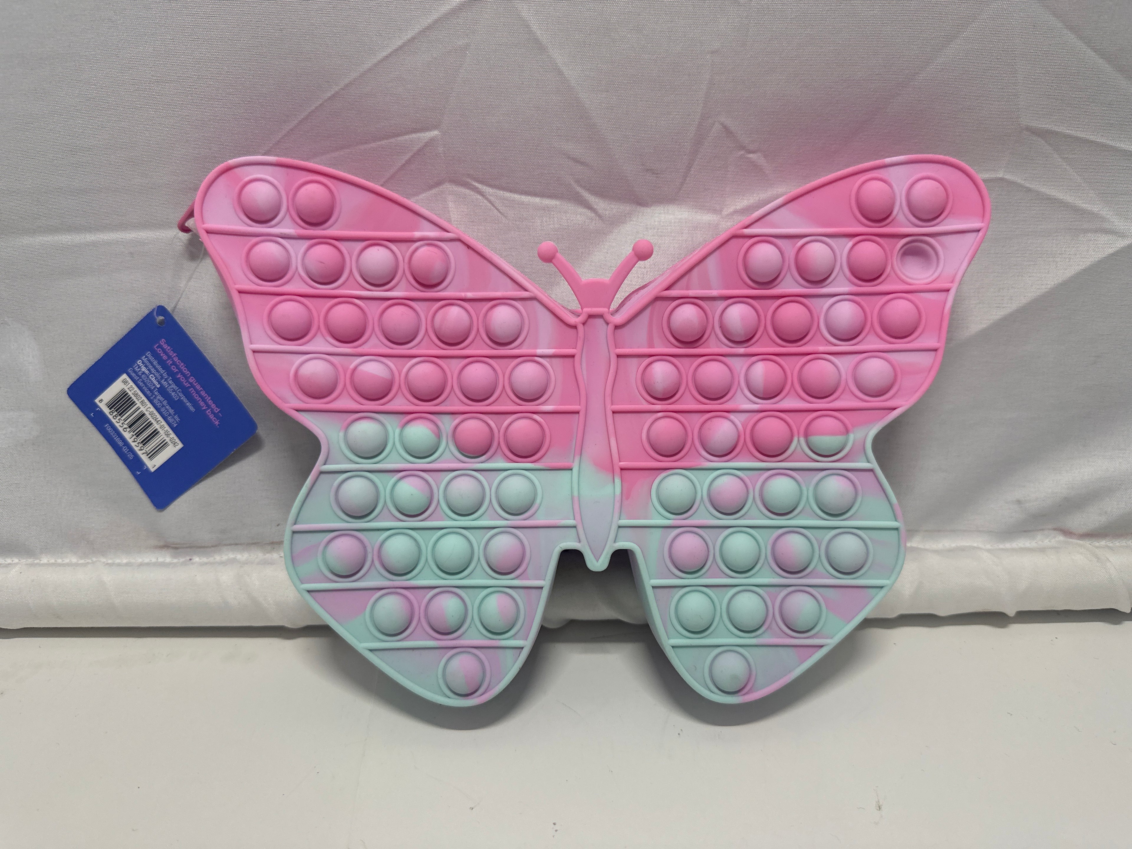 Up & Up Butterfly Pop Fidget Silicone Pencil Pouch Pink Blue