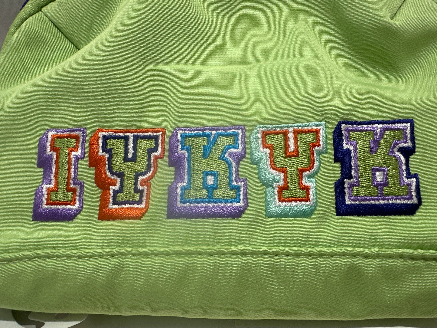 heyday Tech Pouch Pastel Lime IYKYK Embroidered Accessory Organizer