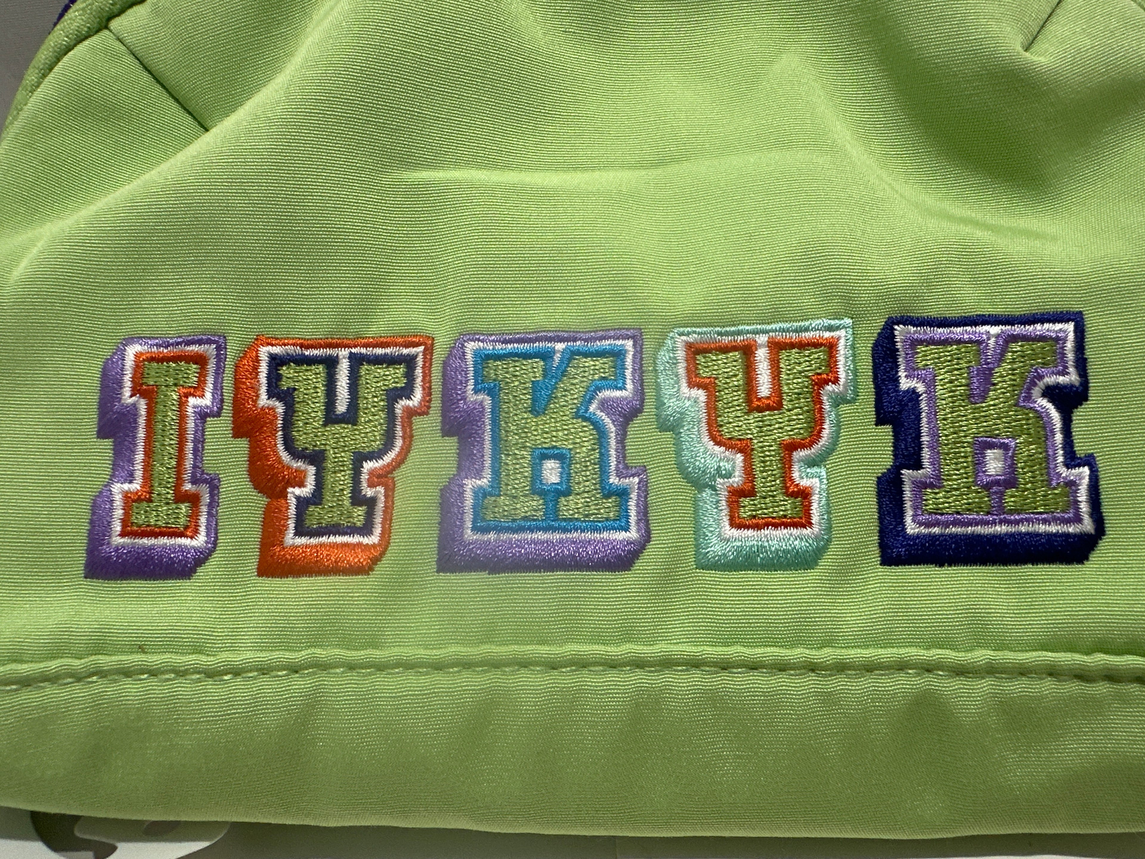 heyday Tech Pouch Pastel Lime IYKYK Embroidered Accessory Organizer