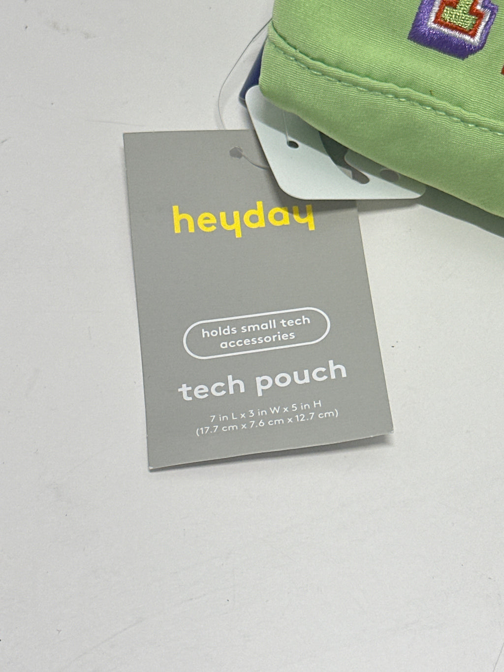 heyday Tech Pouch Pastel Lime IYKYK Embroidered Accessory Organizer