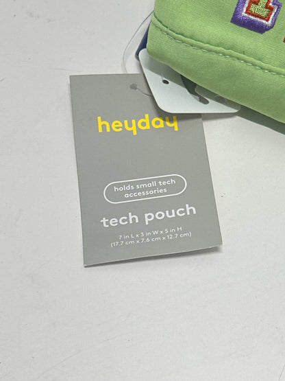 heyday Tech Pouch Pastel Lime IYKYK Embroidered Accessory Organizer