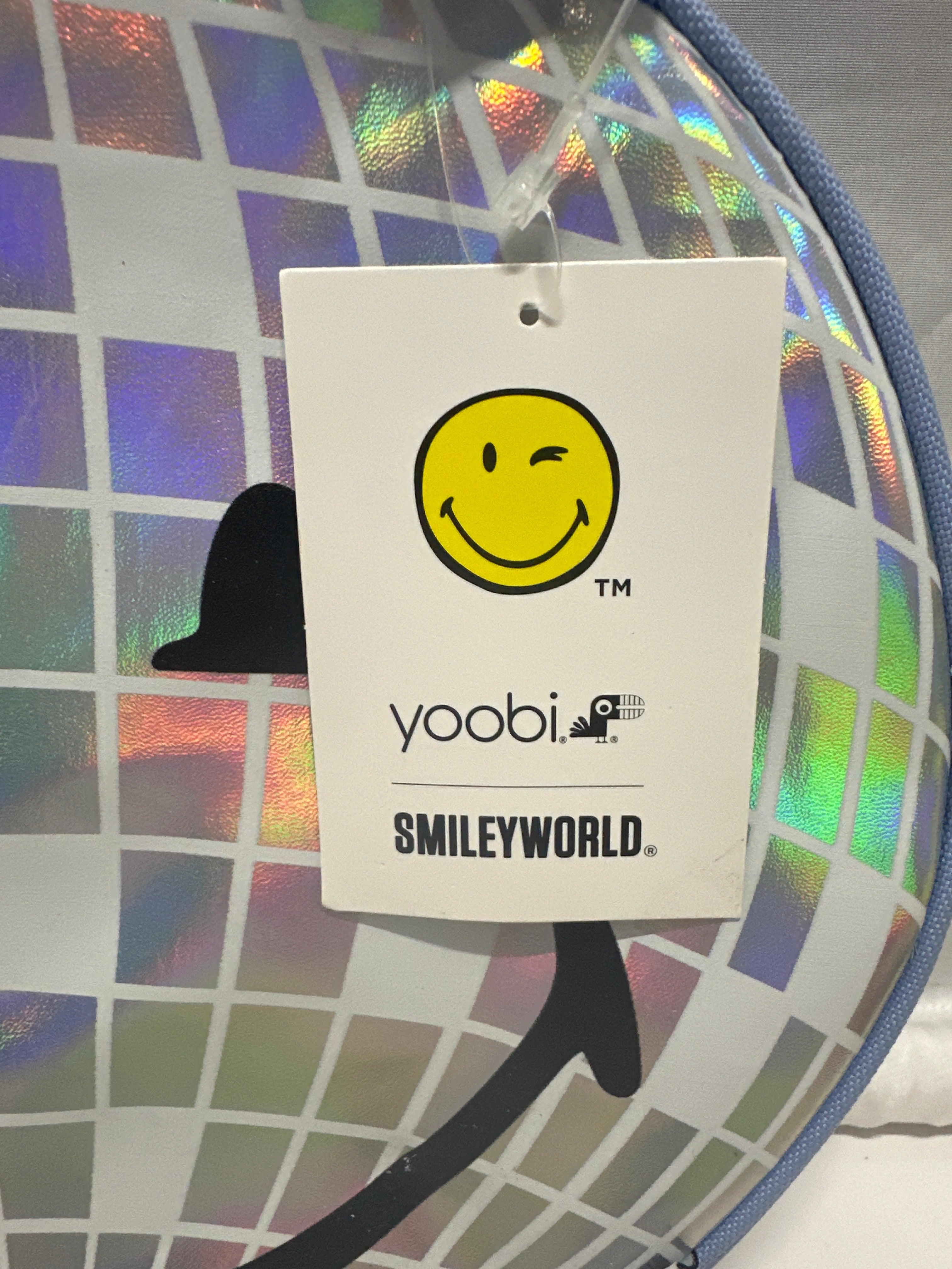 Yoobi SmileyWorld Disco Ball Round Lunch Bag Blue Insulated Kids
