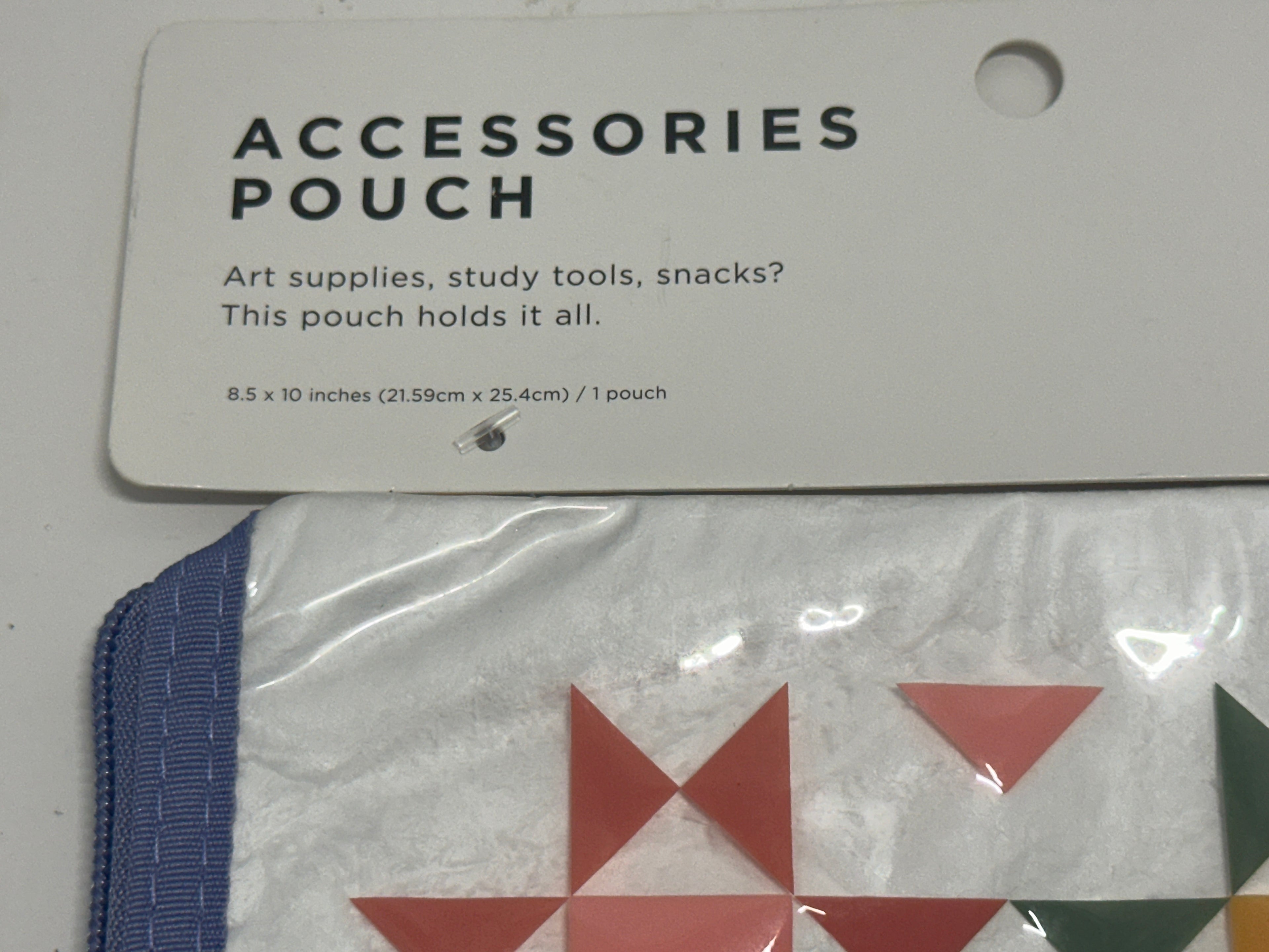 Notebook Collective Accessories Pouch Geometric Print 8.5 x 10 In Blue