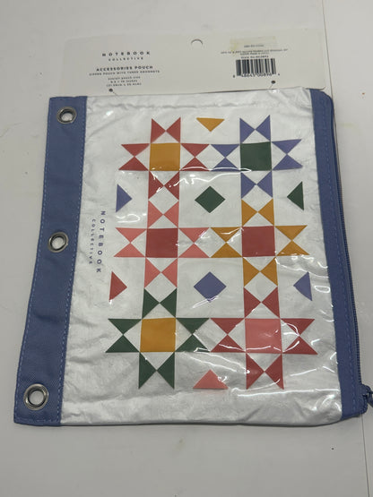 Notebook Collective Accessories Pouch Geometric Print 8.5 x 10 In Blue