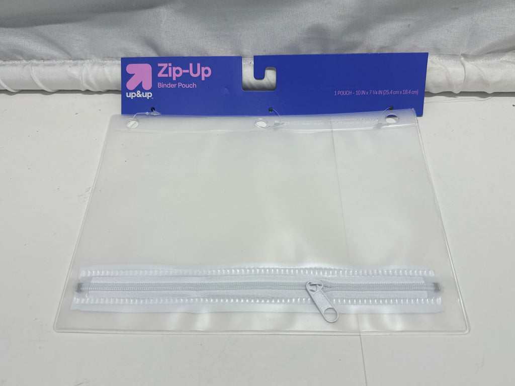 Up & Up Zip-Up Clear 3 Ring Binder Pouch 10 x 7.25 In