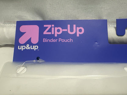Up & Up Zip-Up Clear 3 Ring Binder Pouch 10 x 7.25 In