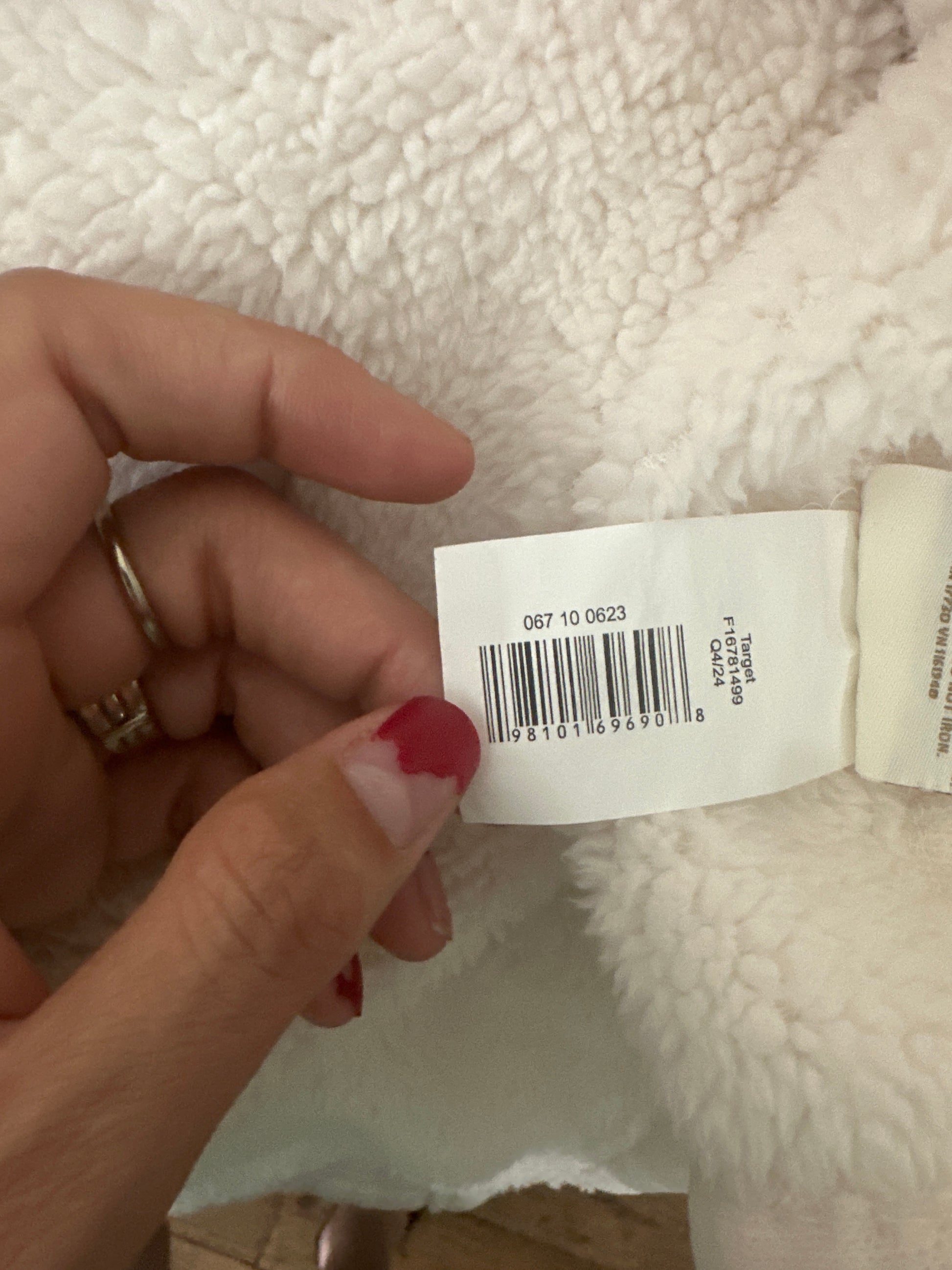 Chenille Throw Blanket with Faux Shearling Reverse - Threshold™-Ivory