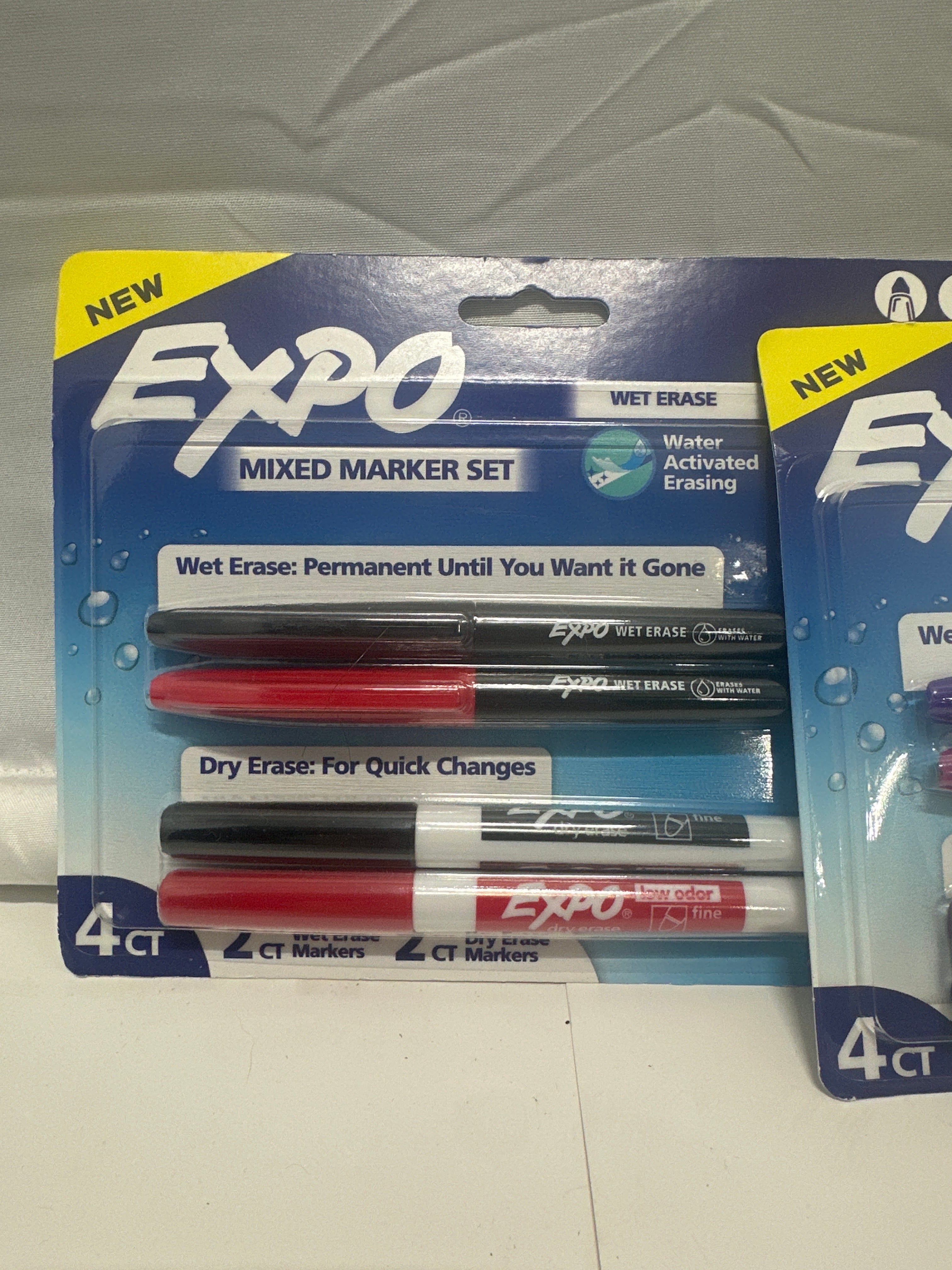 EXPO Mixed Marker Set 8 Count Wet Erase & Dry Erase Fine Tip Assorted Colors