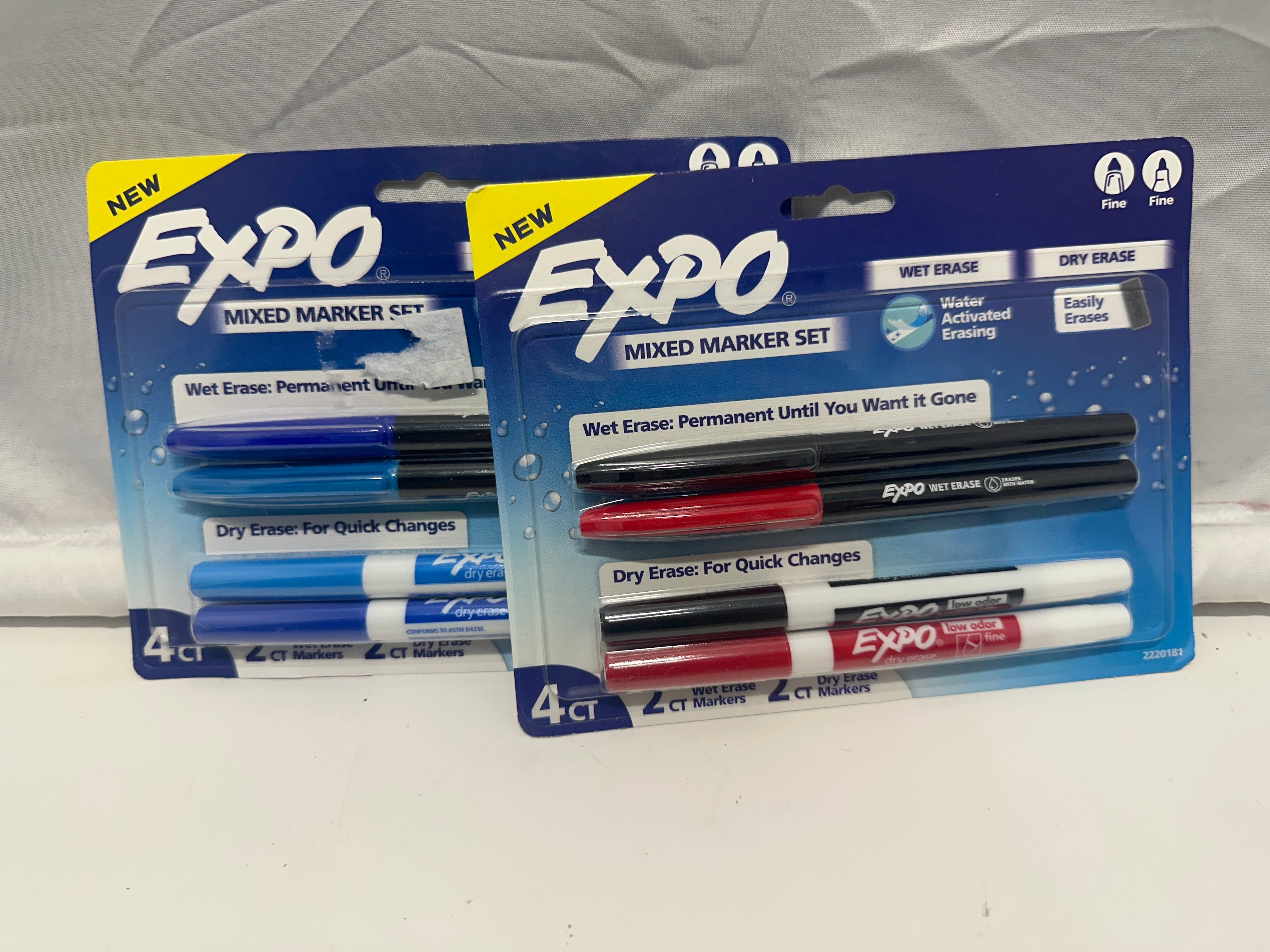 EXPO Mixed Marker Set 8 Count 4 Wet Erase & 4 Dry Erase Fine Tip Markers