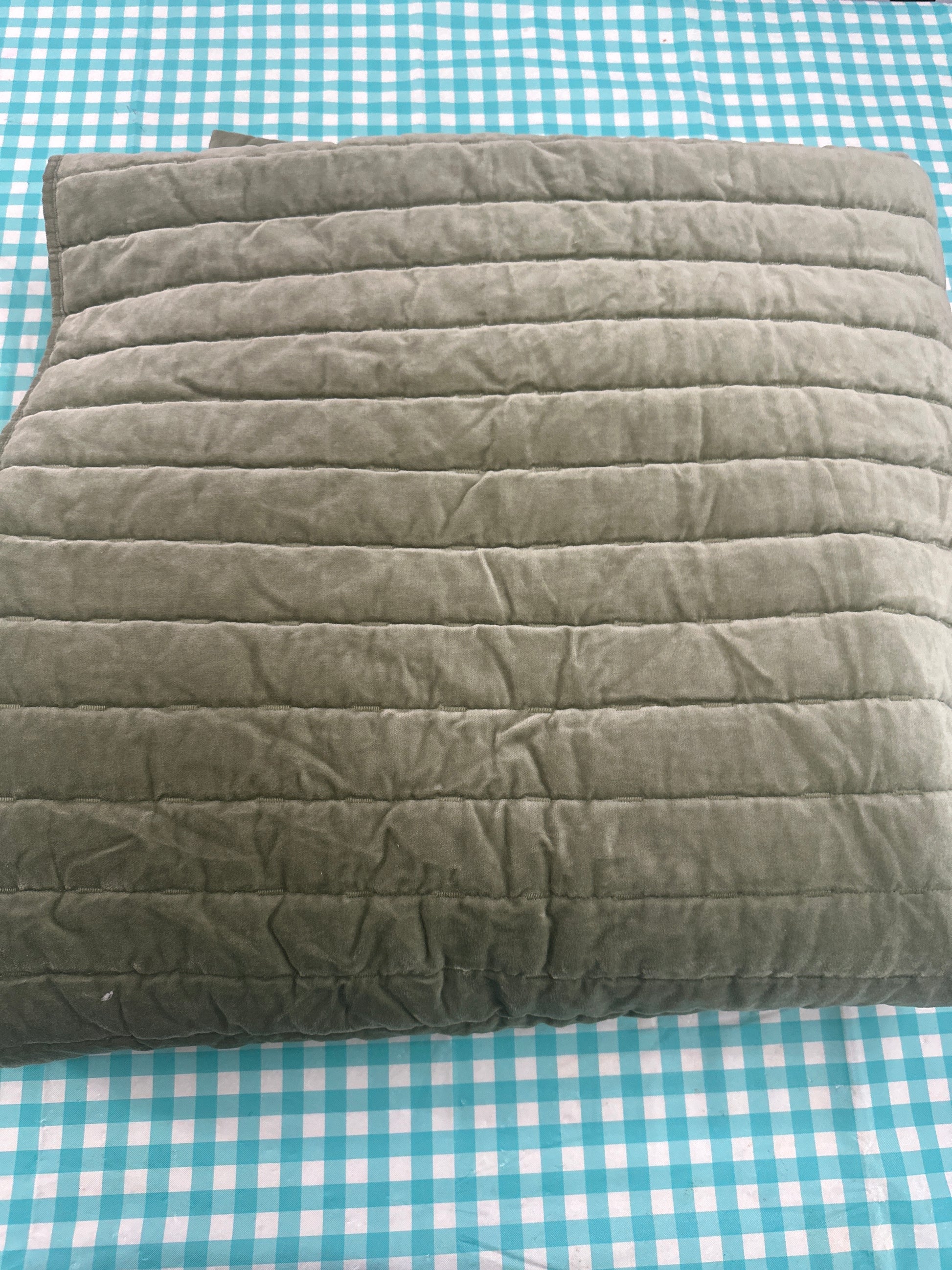 Channel Stitch Velvet Quilt - Threshold™-Green- Full/Queen