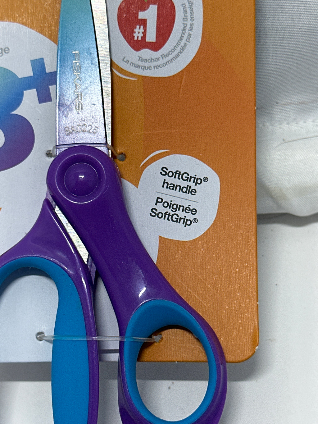 Fiskars 6 Inch Big Kids Scissors Purple Blue Ages 8+ SoftGrip Stainless Steel