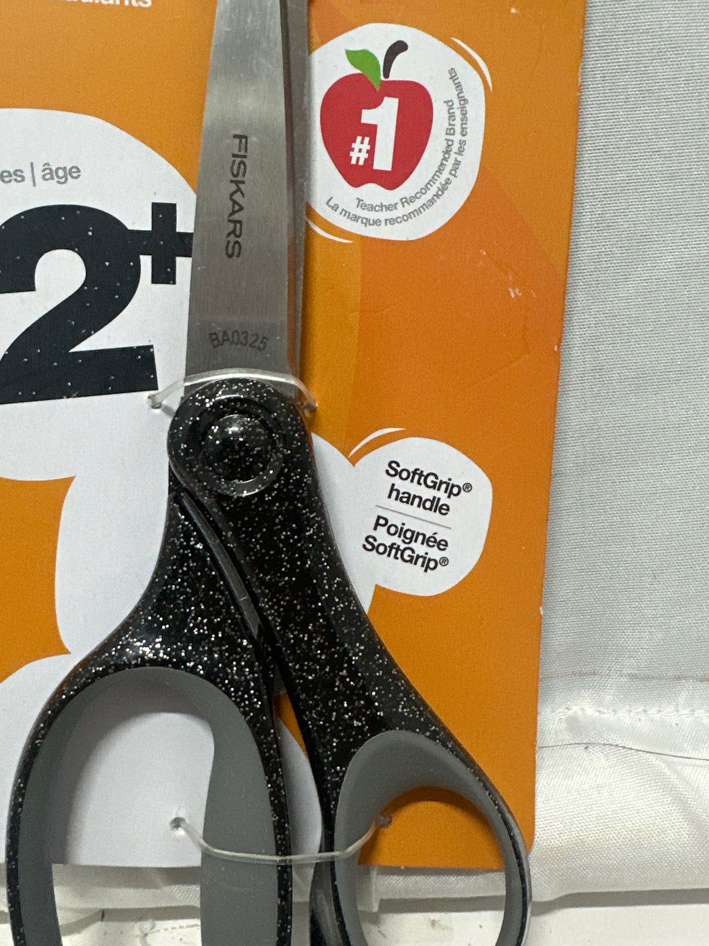 Fiskars 7 Inch Student Scissors SoftGrip 12+ Black Gray Stainless Steel