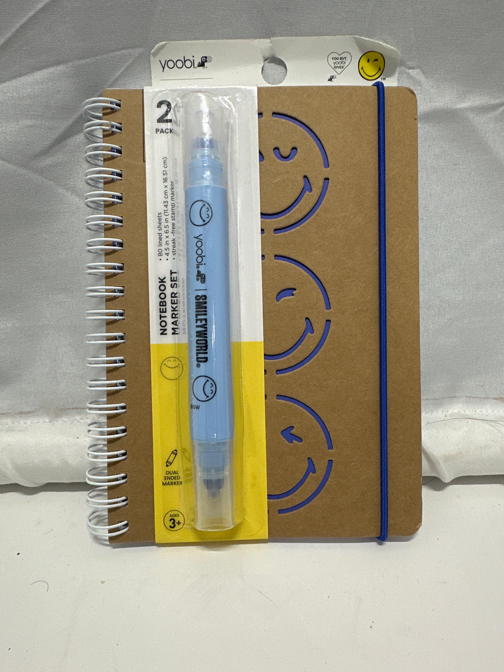 Yoobi SmileyWorld Notebook & Dual-Ended Marker Set