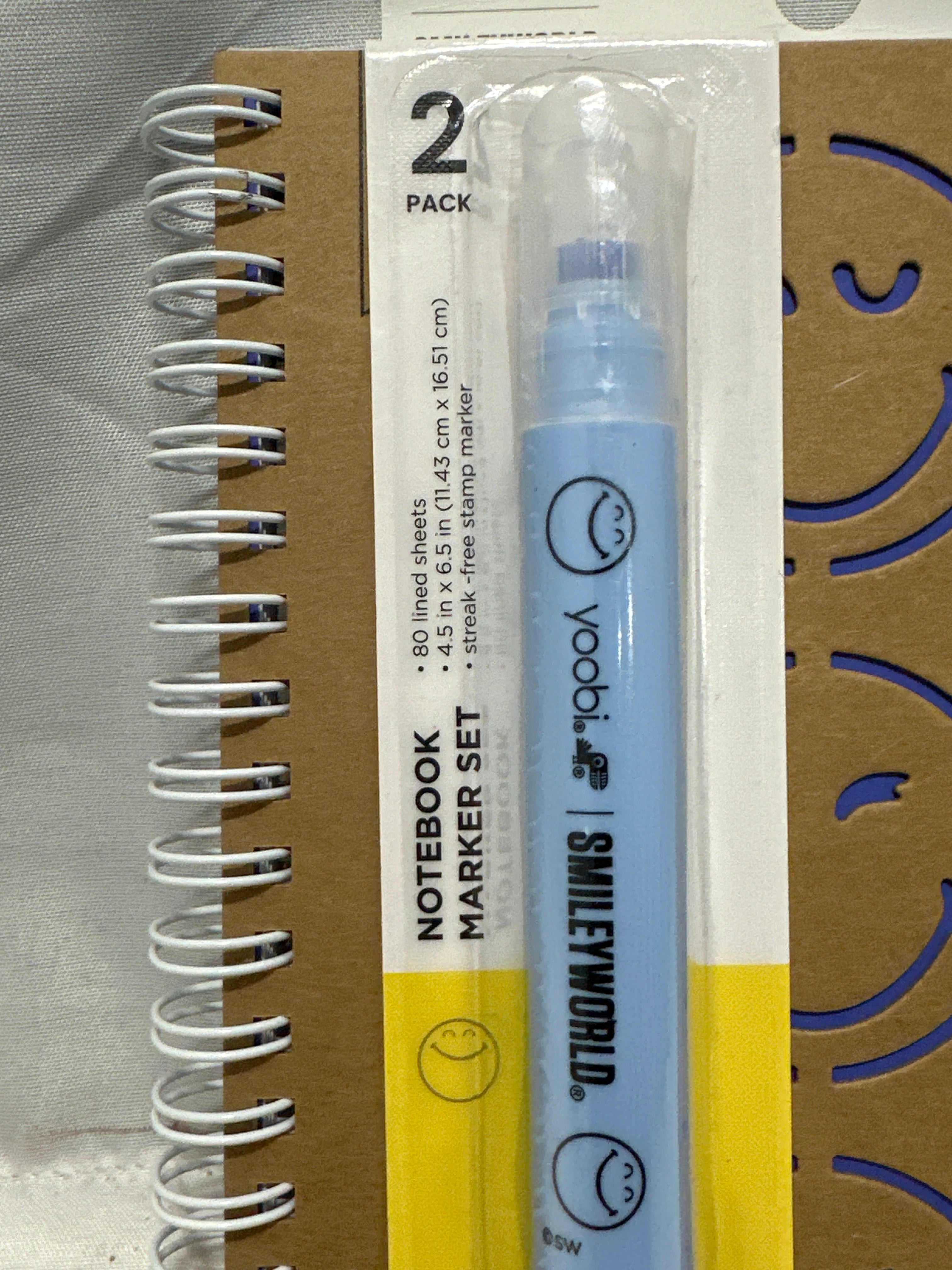 Yoobi SmileyWorld Notebook & Dual-Ended Marker Set