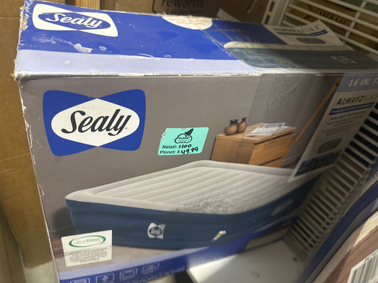 Sealy AlwayzAire Flocked Top Air Mattress Twin with Built-in Dual Pump