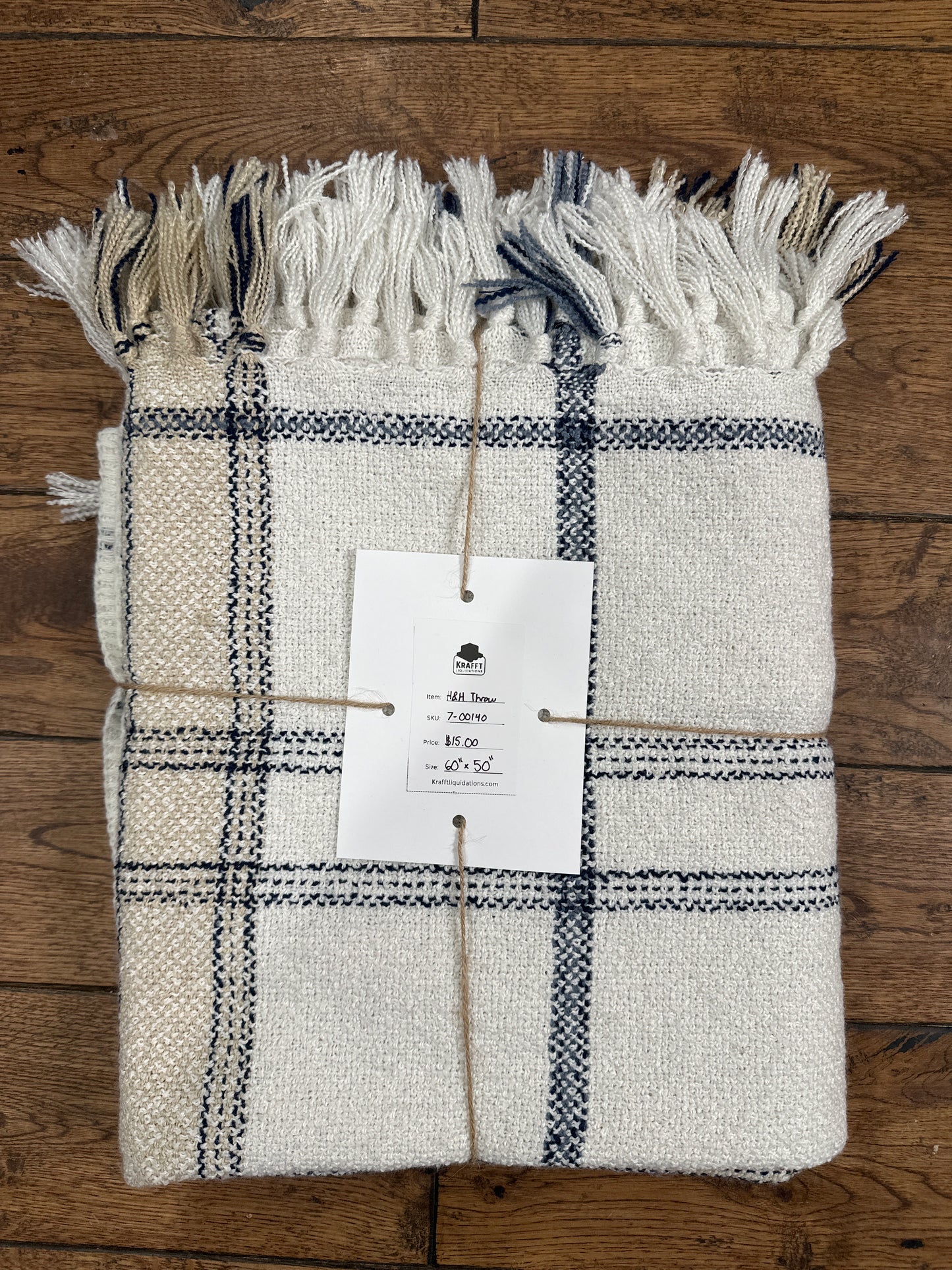 Soft Woven Plaid Throw Blanket Sour Cream/Blue - Hearth & Hand™ with Magnolia-Cream/Blue