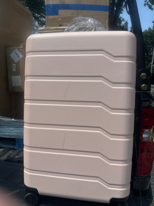 Hardside Large Checked Spinner Suitcase - Open Story™-Pink