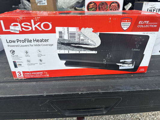 1500W 9 in. Black Indoor Electric Panel Forced Air Ceramic Space Heater with Tip Switch, 3-Speeds, and Remote