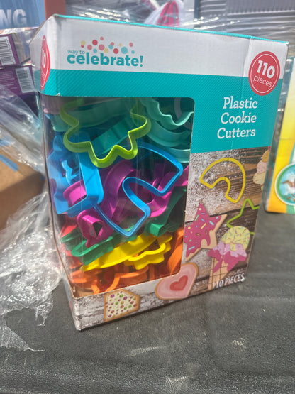 Assorted Shapes Plastic Cookie Cutter Set, 110 Pieces, by Way To Celebrate