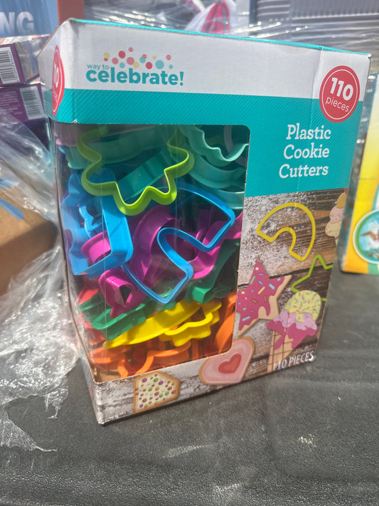 Assorted Shapes Plastic Cookie Cutter Set, 110 Pieces, by Way To Celebrate