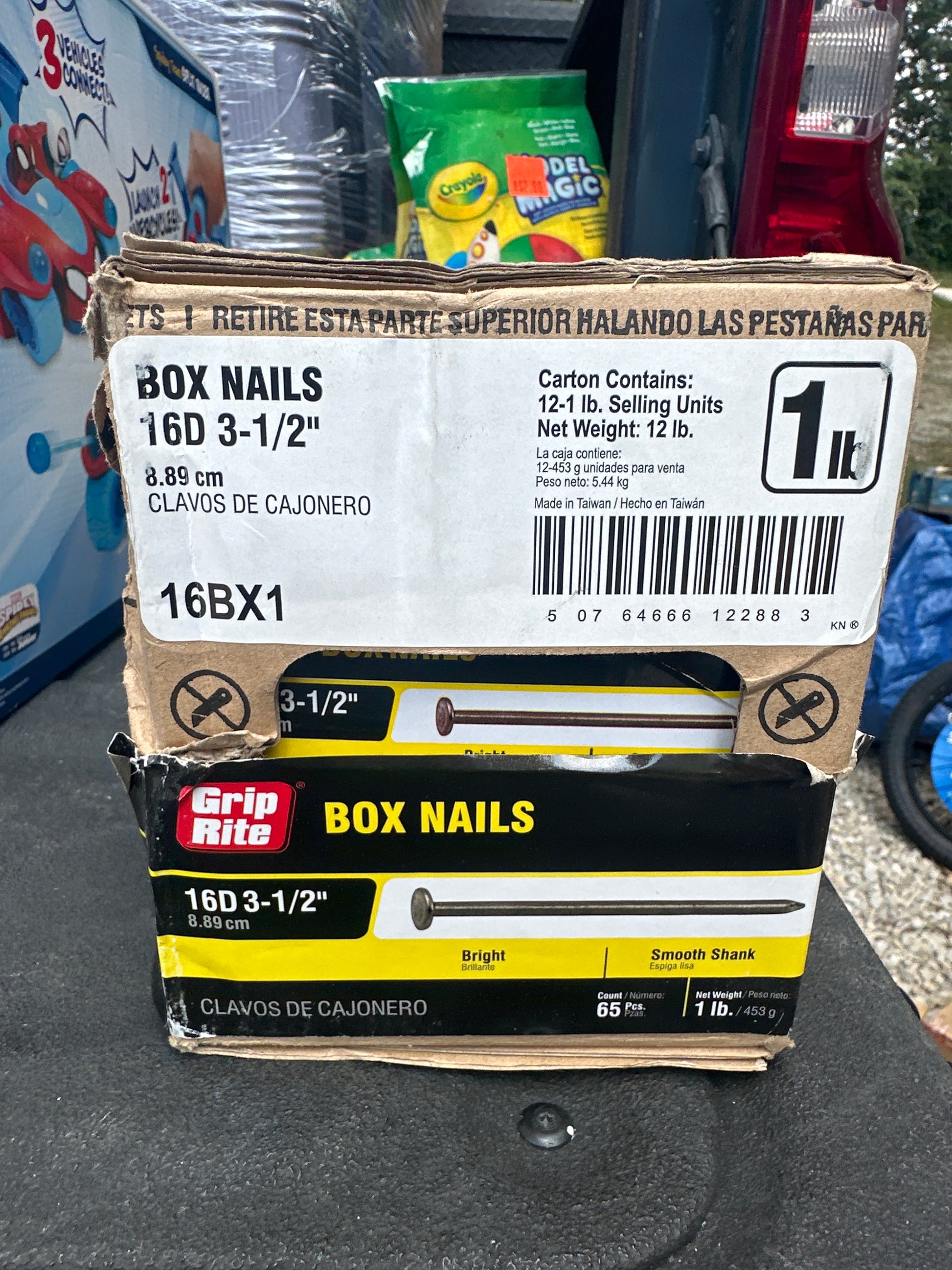 3-1/2 in. x 10-Gauge16-penny Bright Steel Smooth Shank Box Nails 1 lb. Box