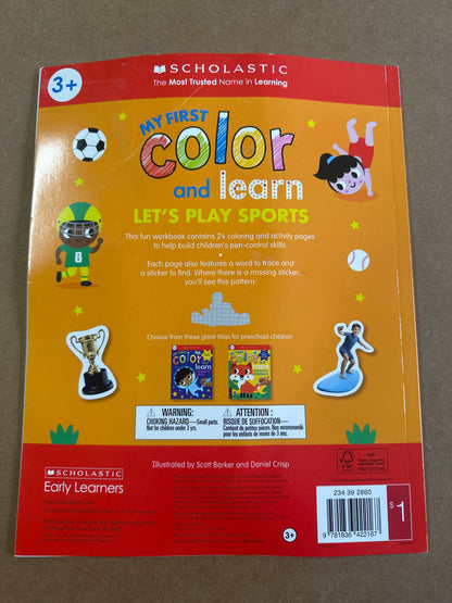 Scholastic My First Color and Learn Book - Let's Play Sports