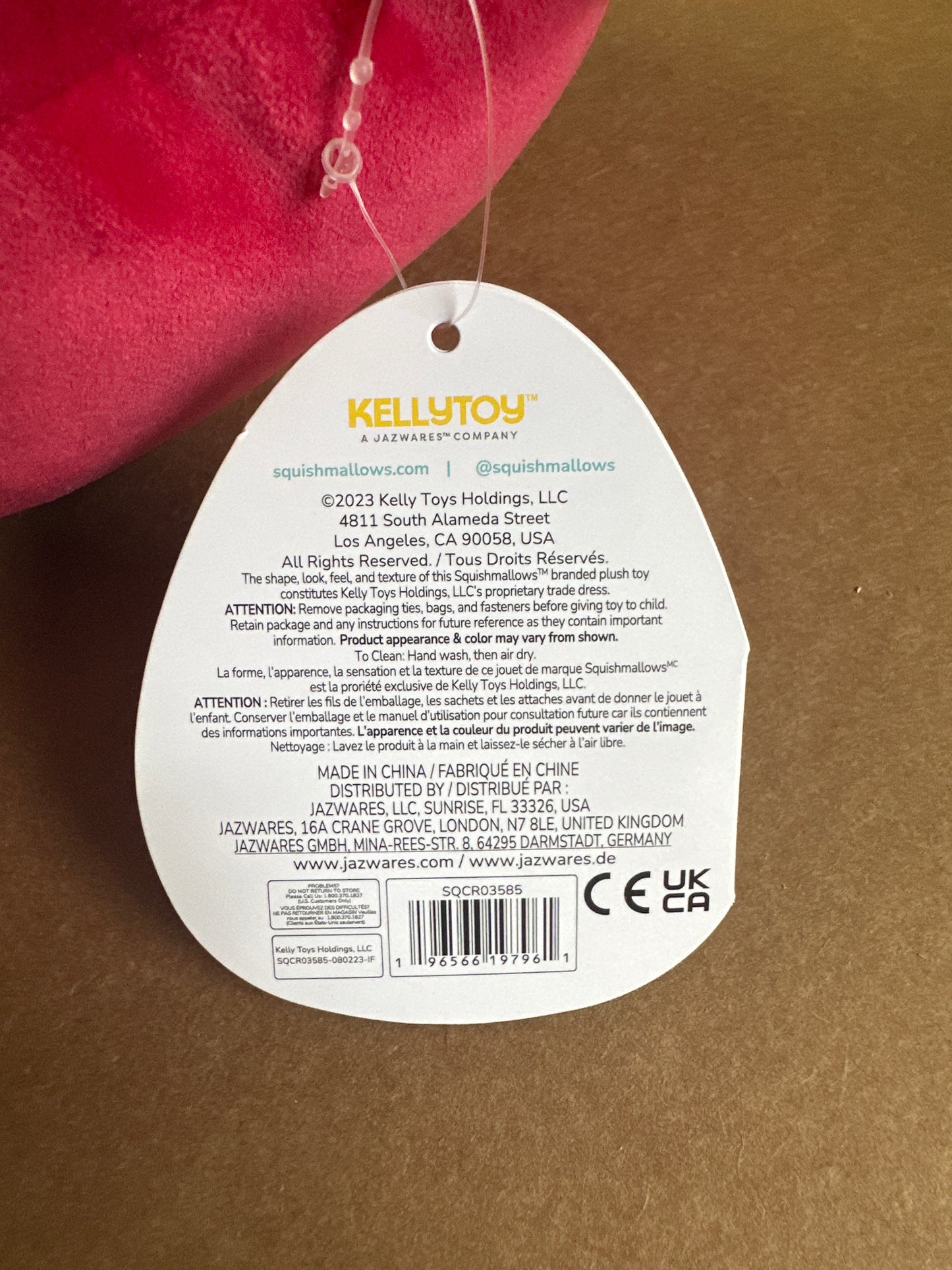 Squishmallow 8 Altman the Squid – Deep Red Plush